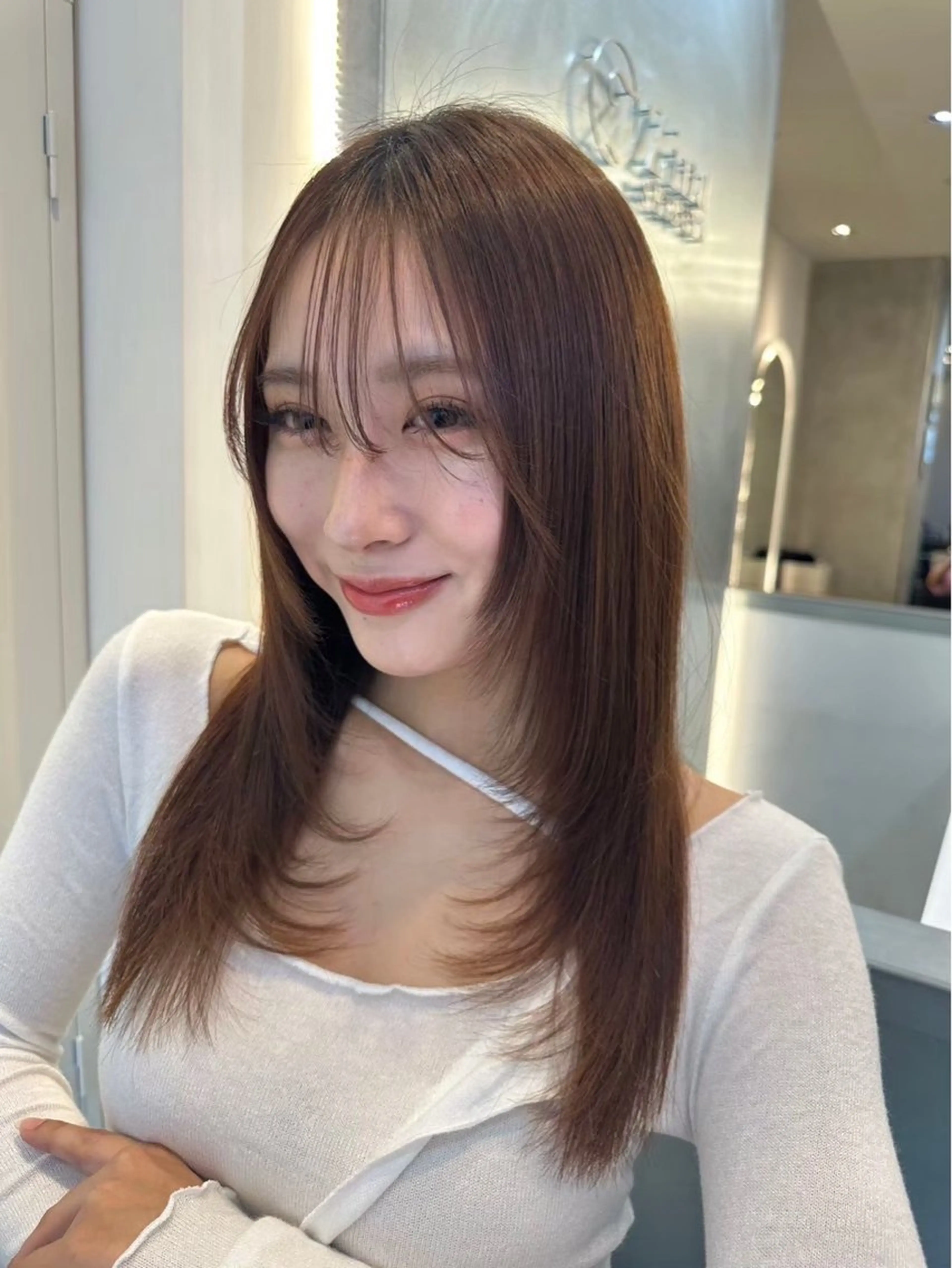 セミロング カラー カット ヘアカラー トリートメント 🪞個室サロン/韓国 艶髪/keito🪞のヘアスタイル