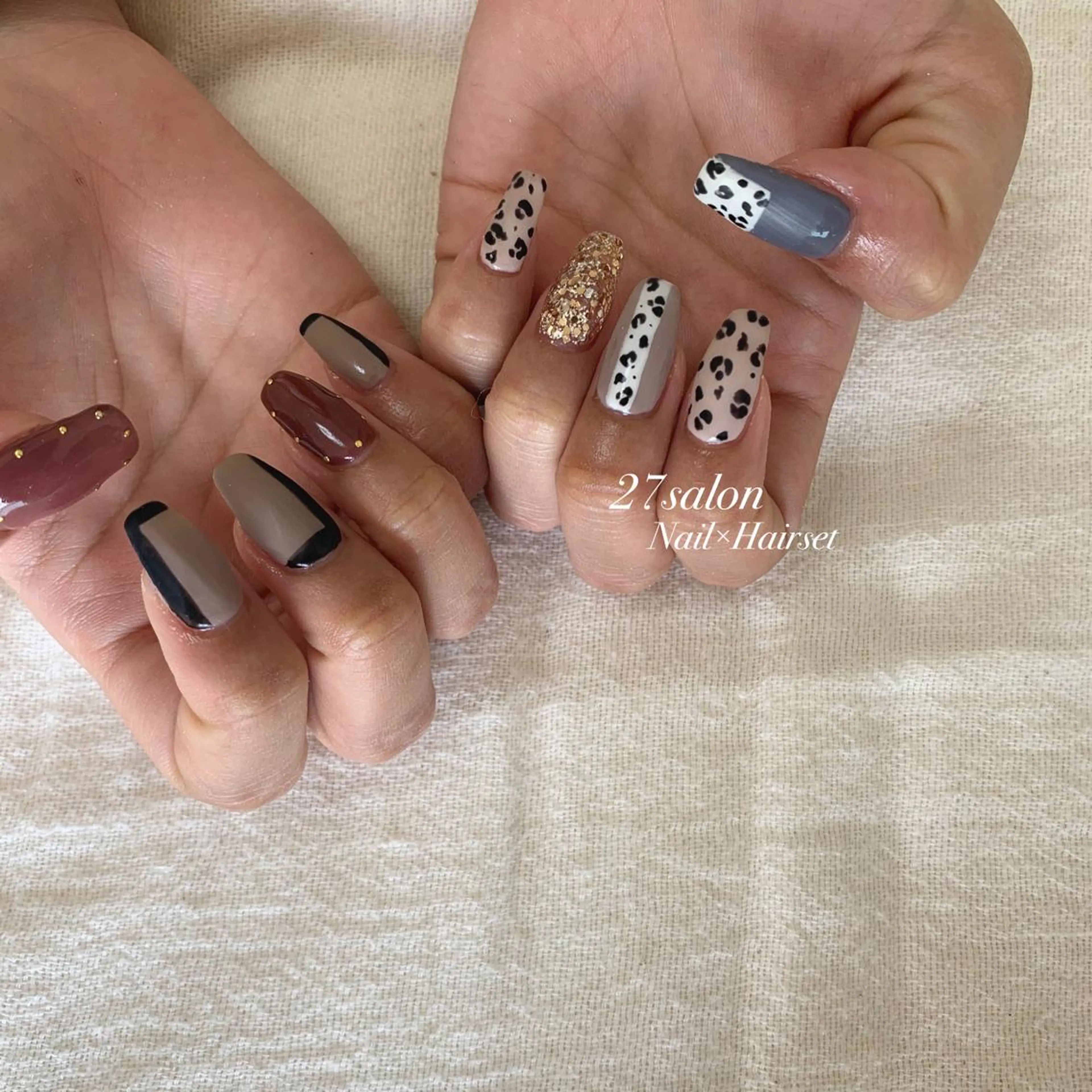 ネイル アニマル柄 マットネイル 27salon yuinaのネイルデザイン
