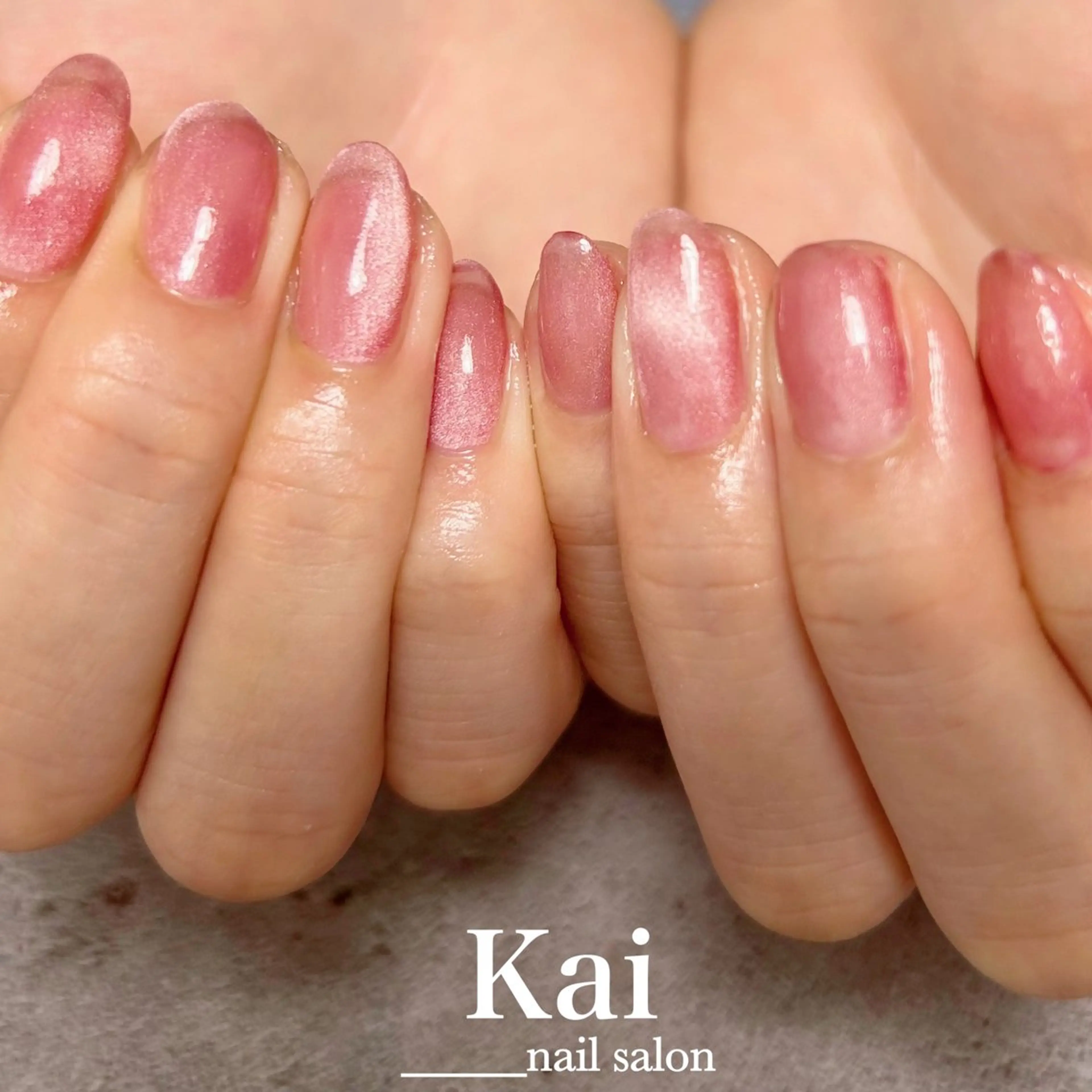 ネイル フレンチネイル 韓国ネイル マグネットネイル 大理石ネイル(マーブル) ニュアンスネイル ハンドネイル Kai  nail Mayukoのネイルデザイン