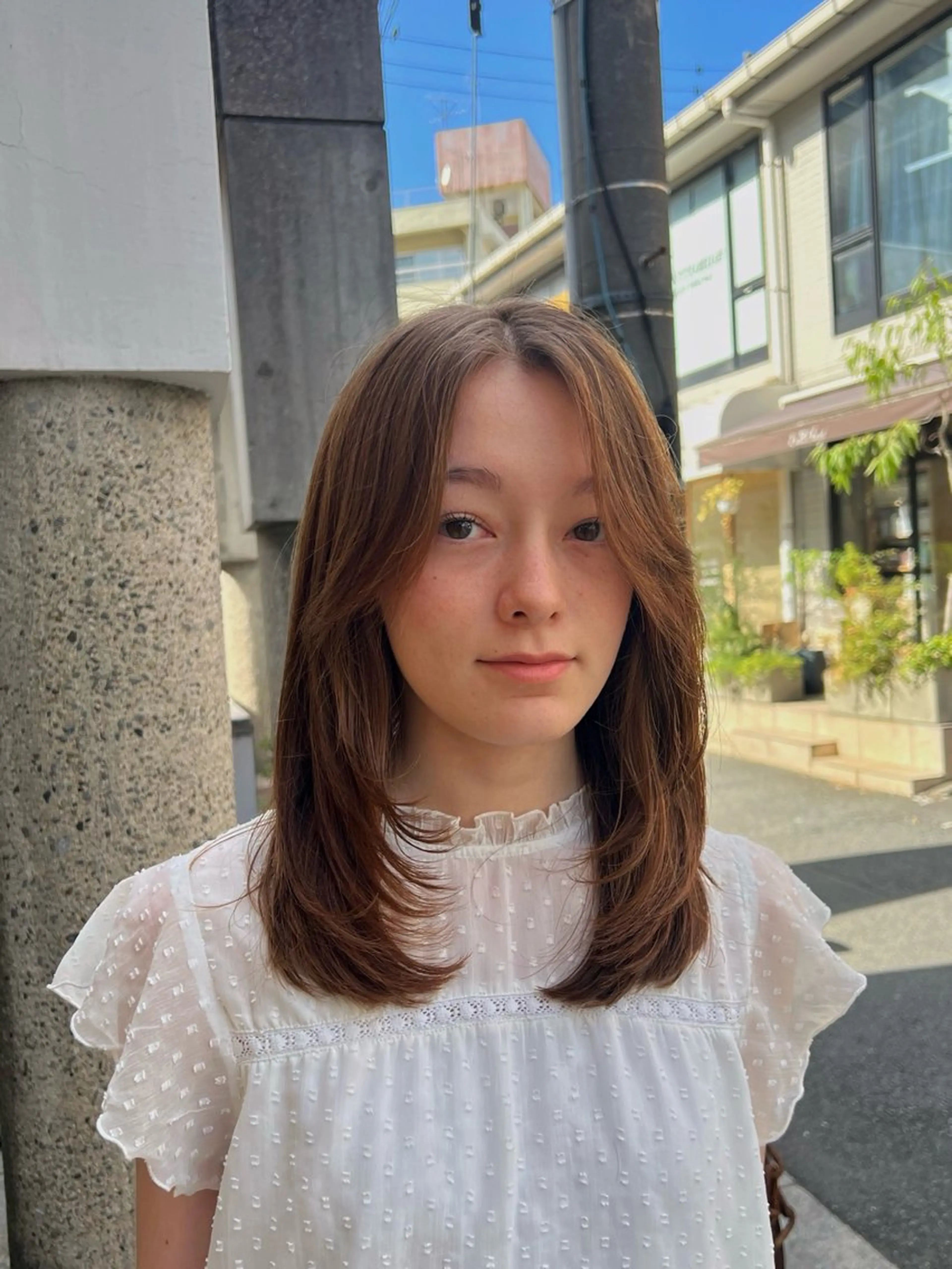 セミロング カラー ヘアアレンジ アッシュ アッシュブラウン ブラウンカラー 透明感カラー グレージュ カット ヘアカラー トリートメント 透明感/艶髪矯正 🪐takushiのヘアスタイル