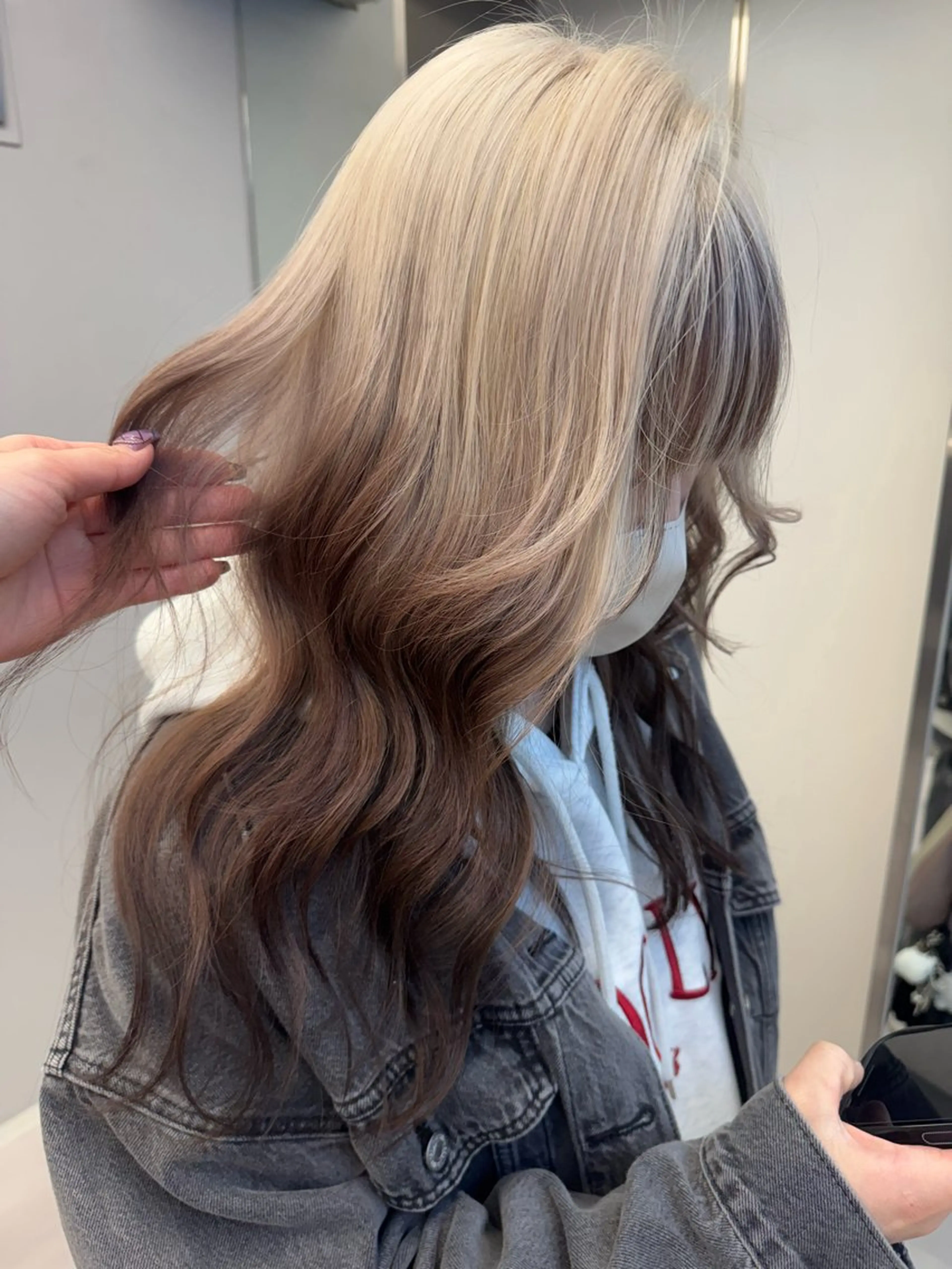 ロング カラー ブロンド ブラウンカラー ヘアカラー ハイトーン/名古屋 Hinakiのヘアスタイル