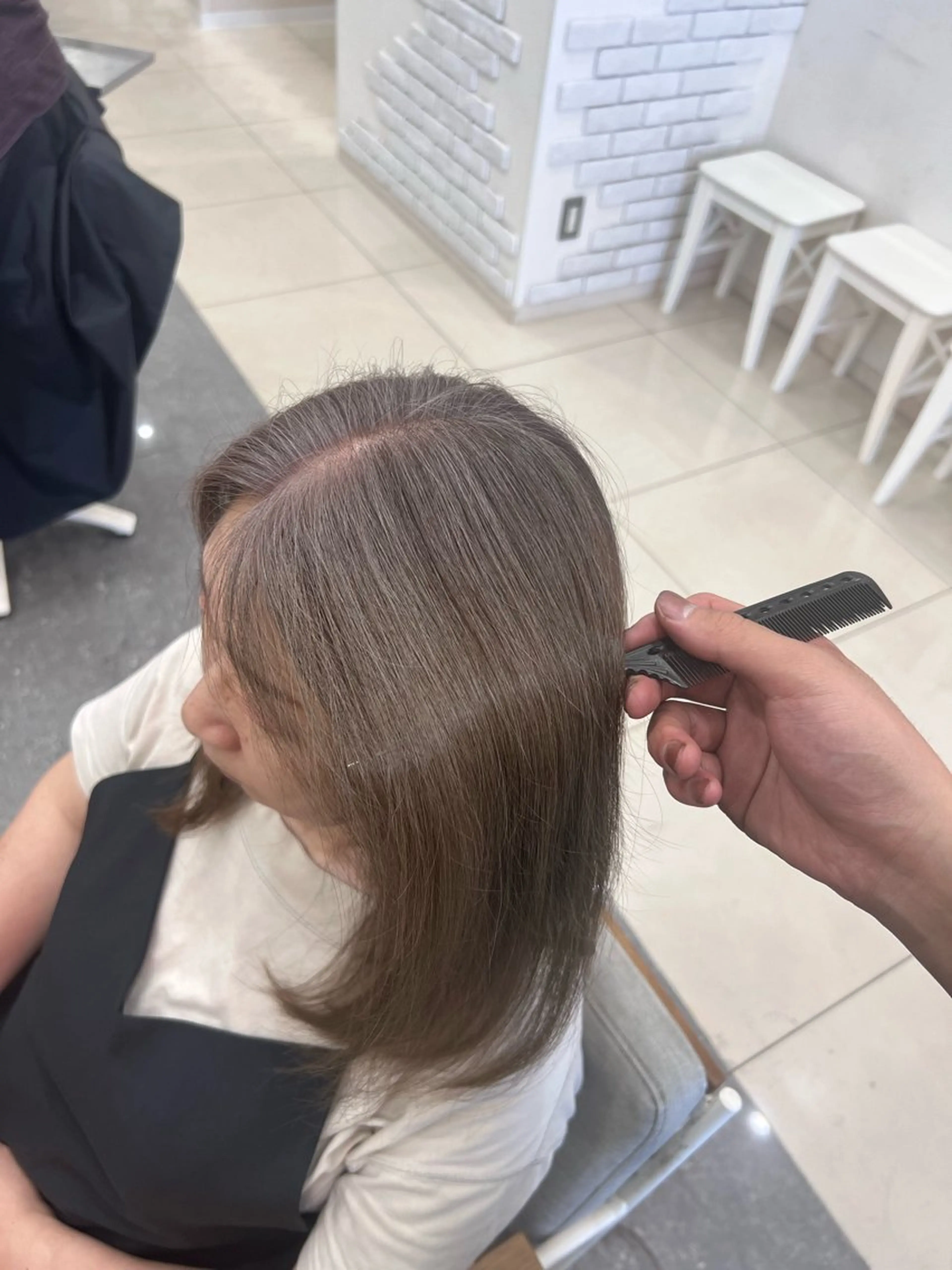 ロング ヘアカラー トリートメント 太白区白髪ぼかし/ ボブカット/千葉達人のヘアスタイル