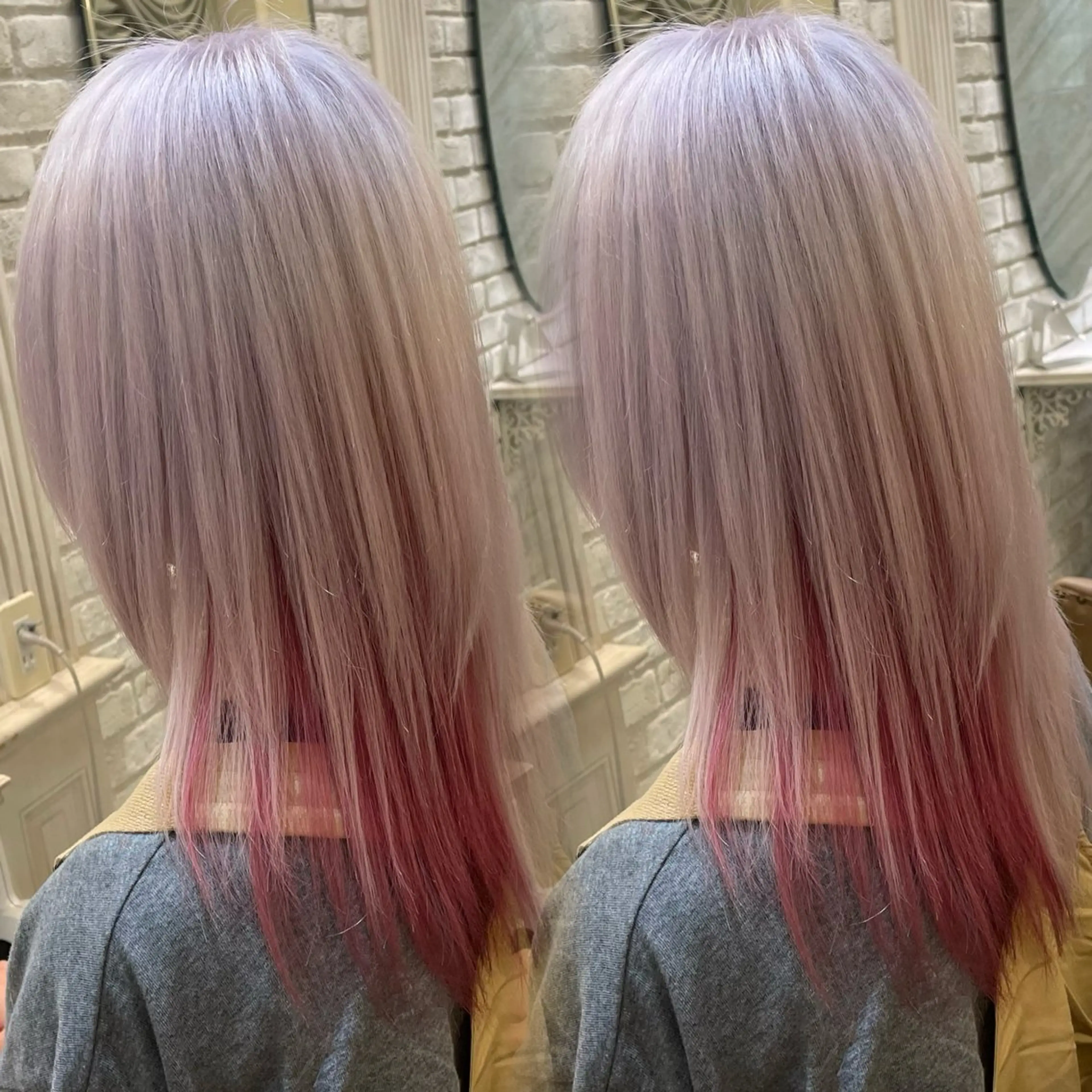 セミロング カラー ブリーチ ハイトーンカラー トリートメント ヘアカラー トリートメント 髪質改善/美髪矯正 艶髪/Takutoのヘアスタイル