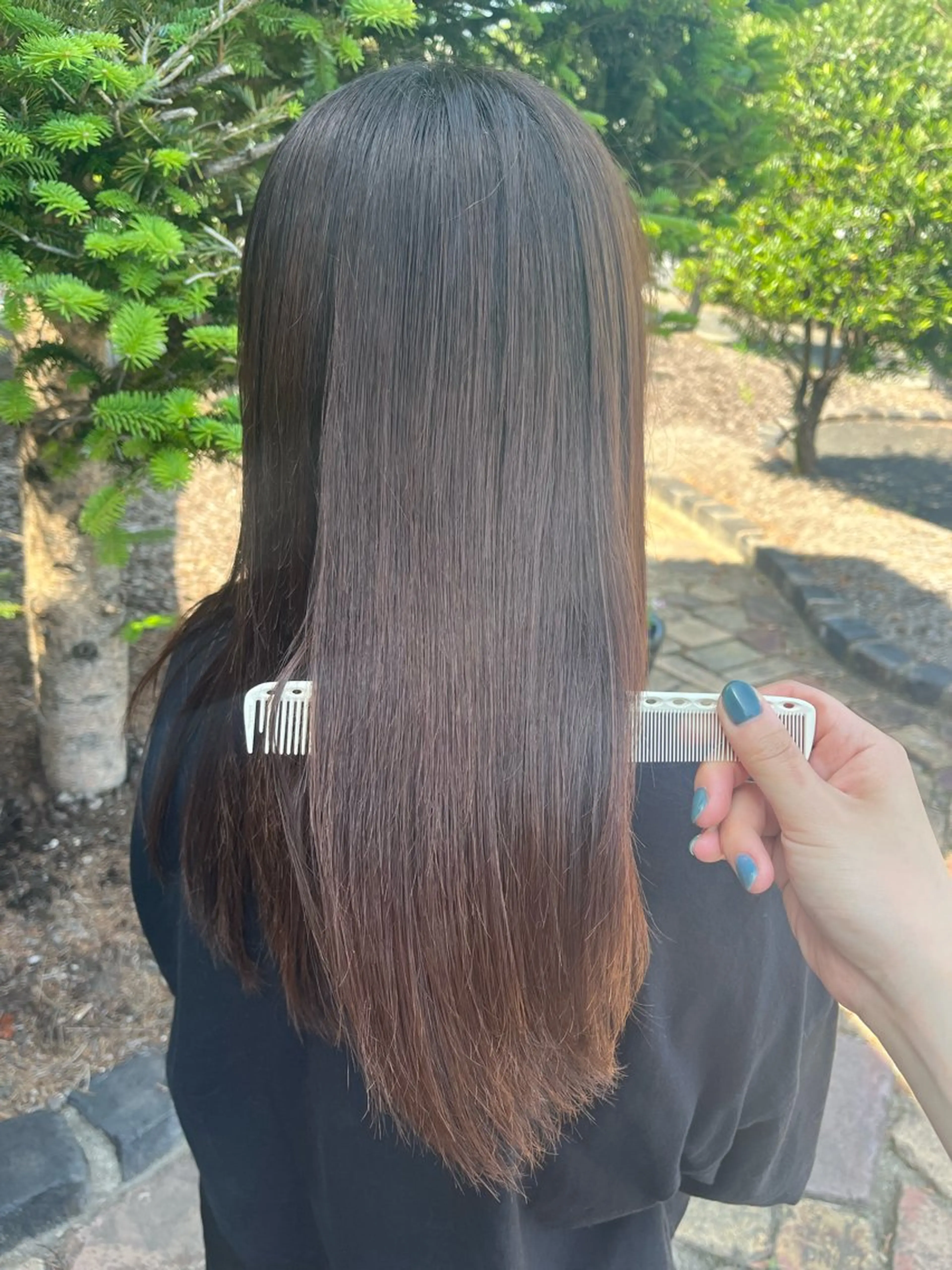 ロング ボブ 髪質改善 カット 縮毛矯正 西田 早輝子🍊のヘアスタイル