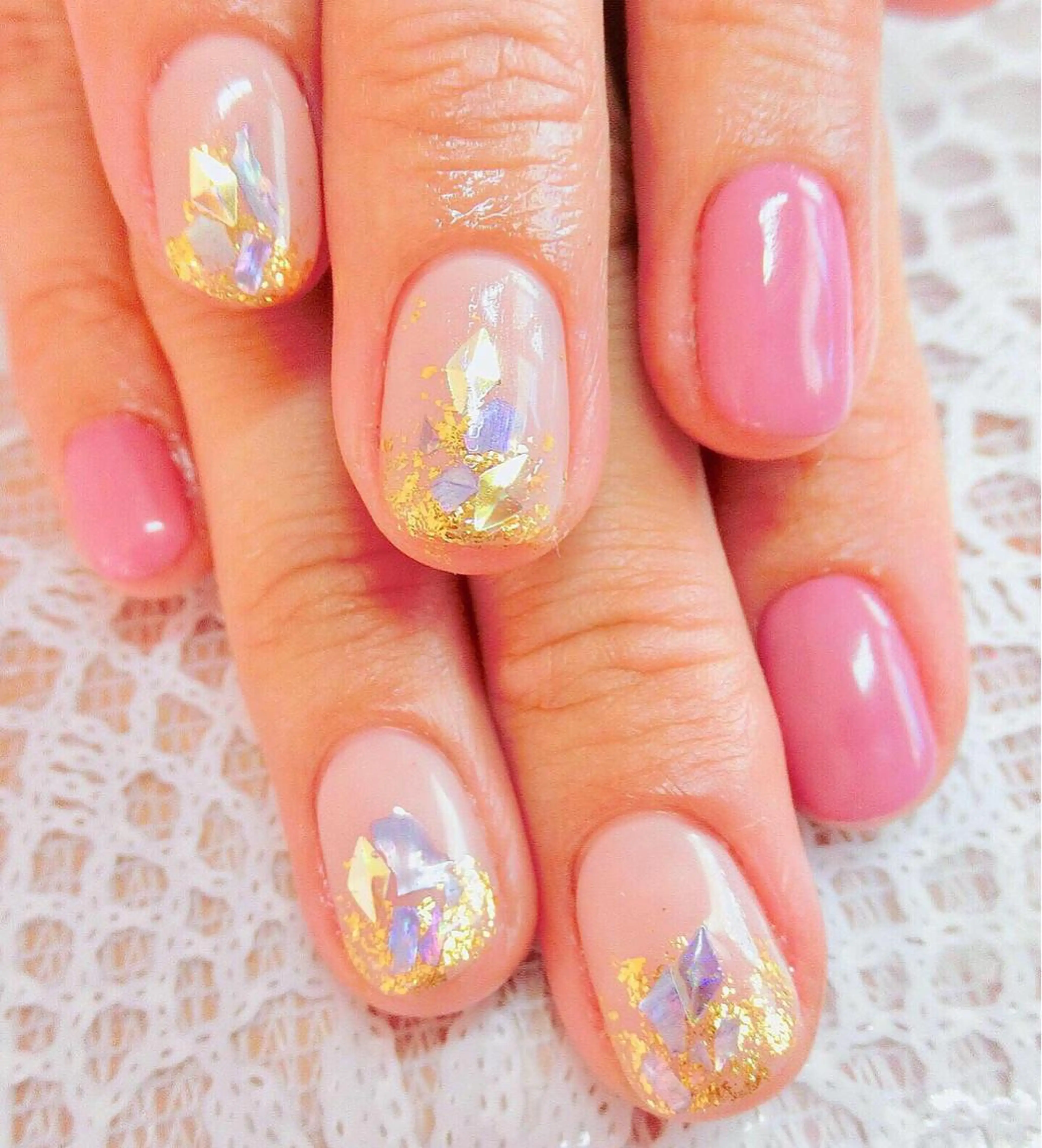 ネイル ハンドネイル ハンドケア 🌙都岡 ムーンネイルのネイルデザイン