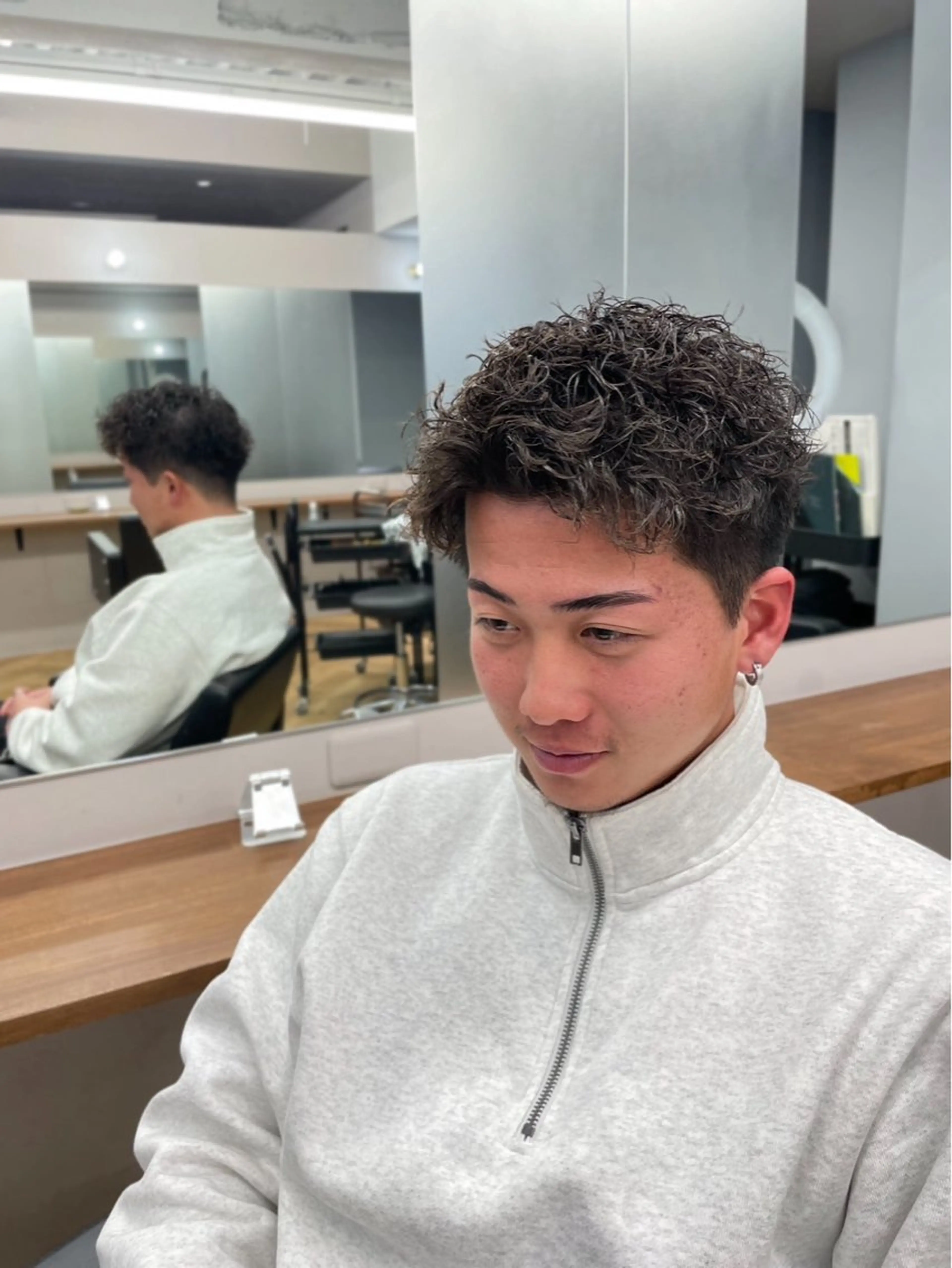 ショート パーマ メンズ メンズパーマ メンズサロンALLES by cica所属・吉井 樂のヘアスタイル