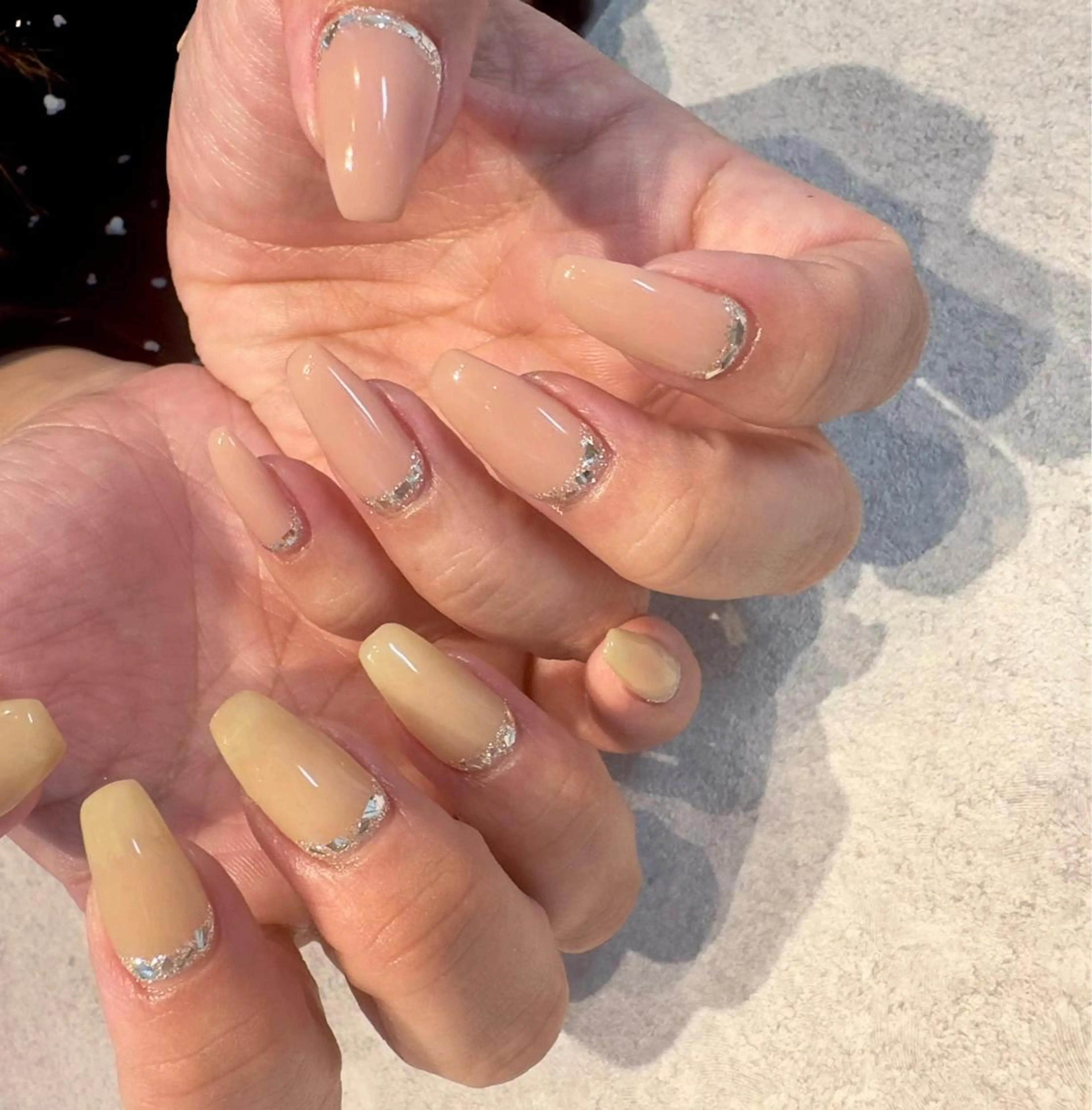 ネイル 長さ出し フレンチネイル ワンカラーネイル 逆フレンチ ハンドネイル Baden Nail ﾊﾞ-ﾃﾞﾝ ﾈｲﾙのネイルデザイン