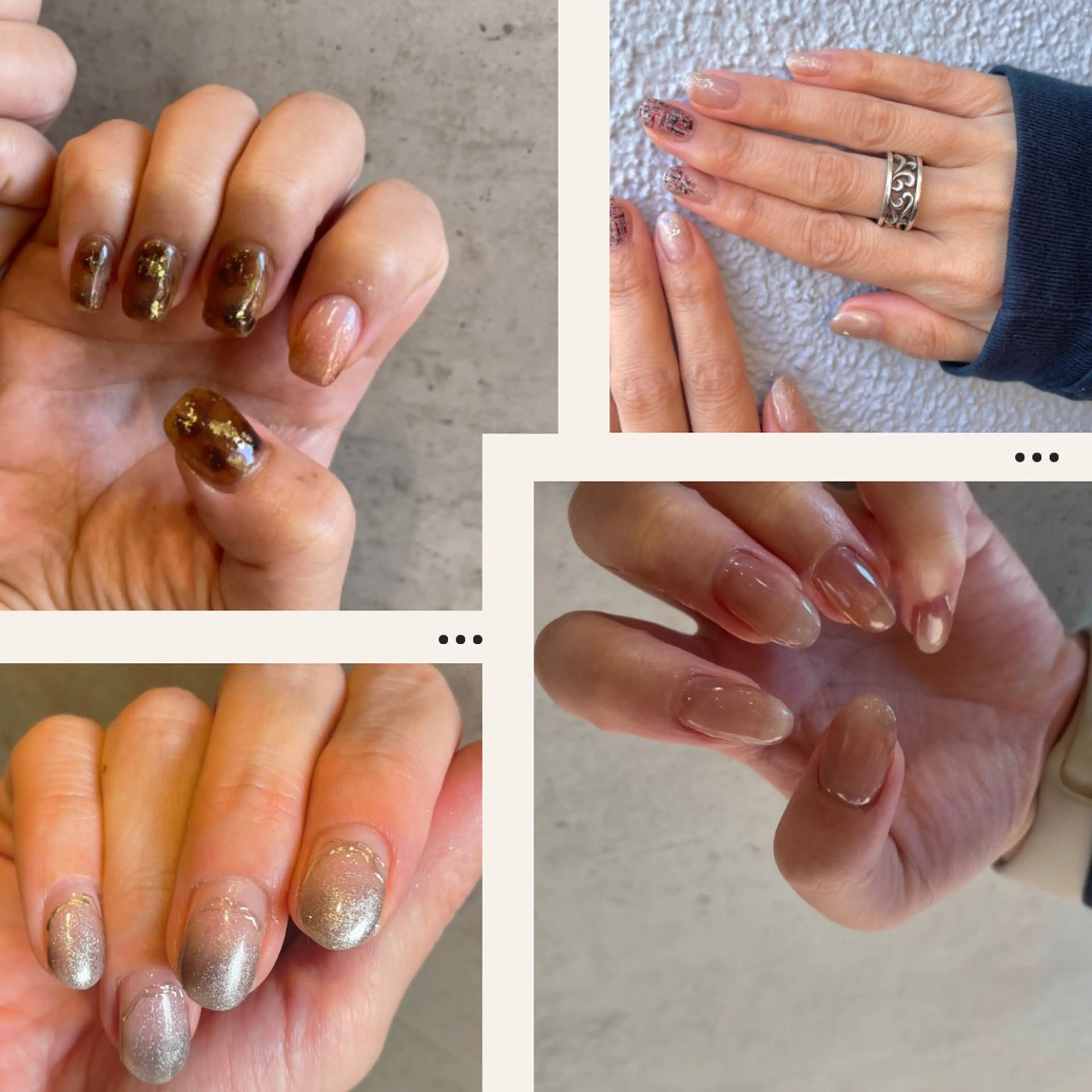 ネイル べっ甲ネイル グラデーション オフィスネイル ブライダルネイル Seemly 千田町店所属・フラワーパラジェル 🌸シームリーエミのネイルデザイン