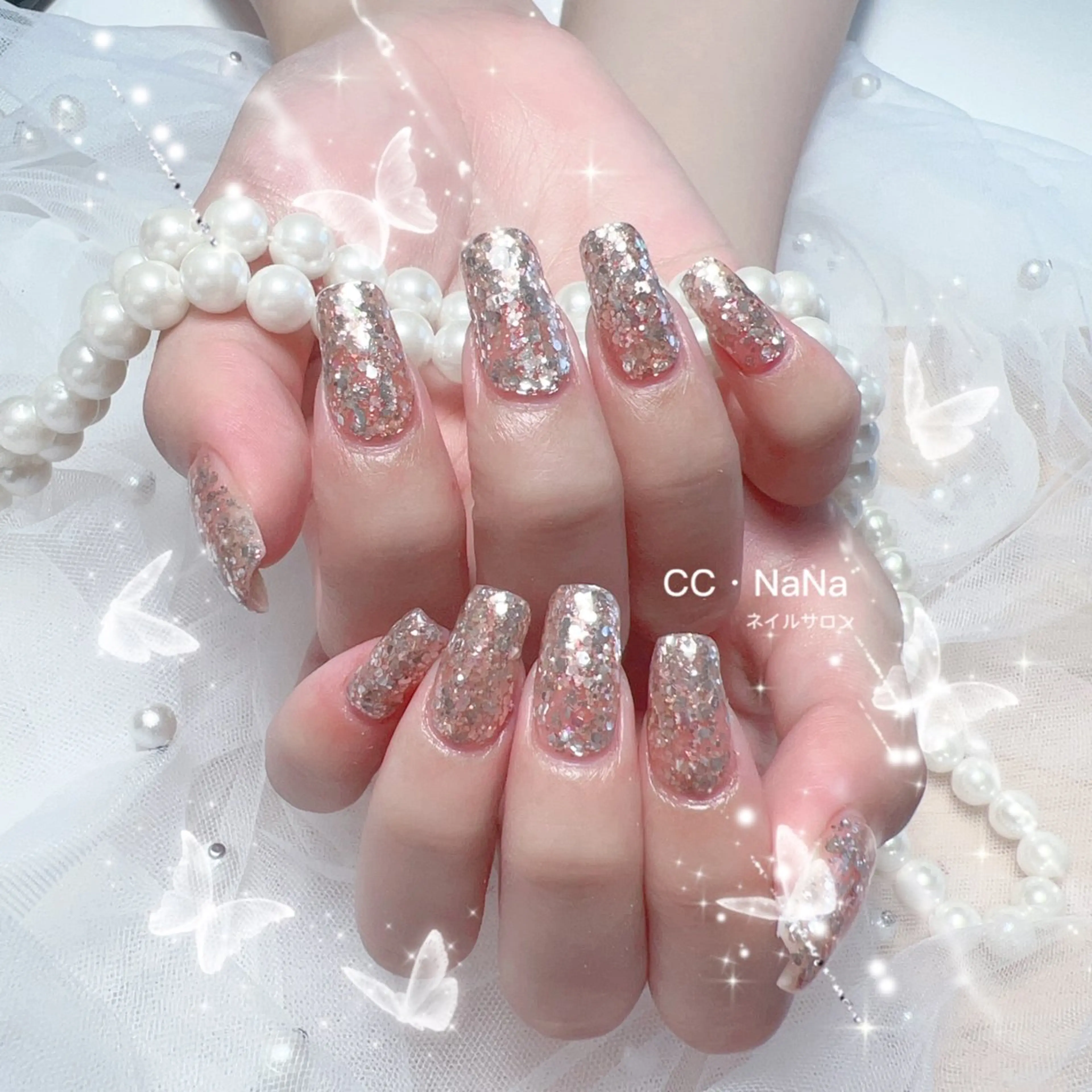 ネイル ハンドネイル 💎CC・NaNa 韓国風ネイル🌙Cのネイルデザイン
