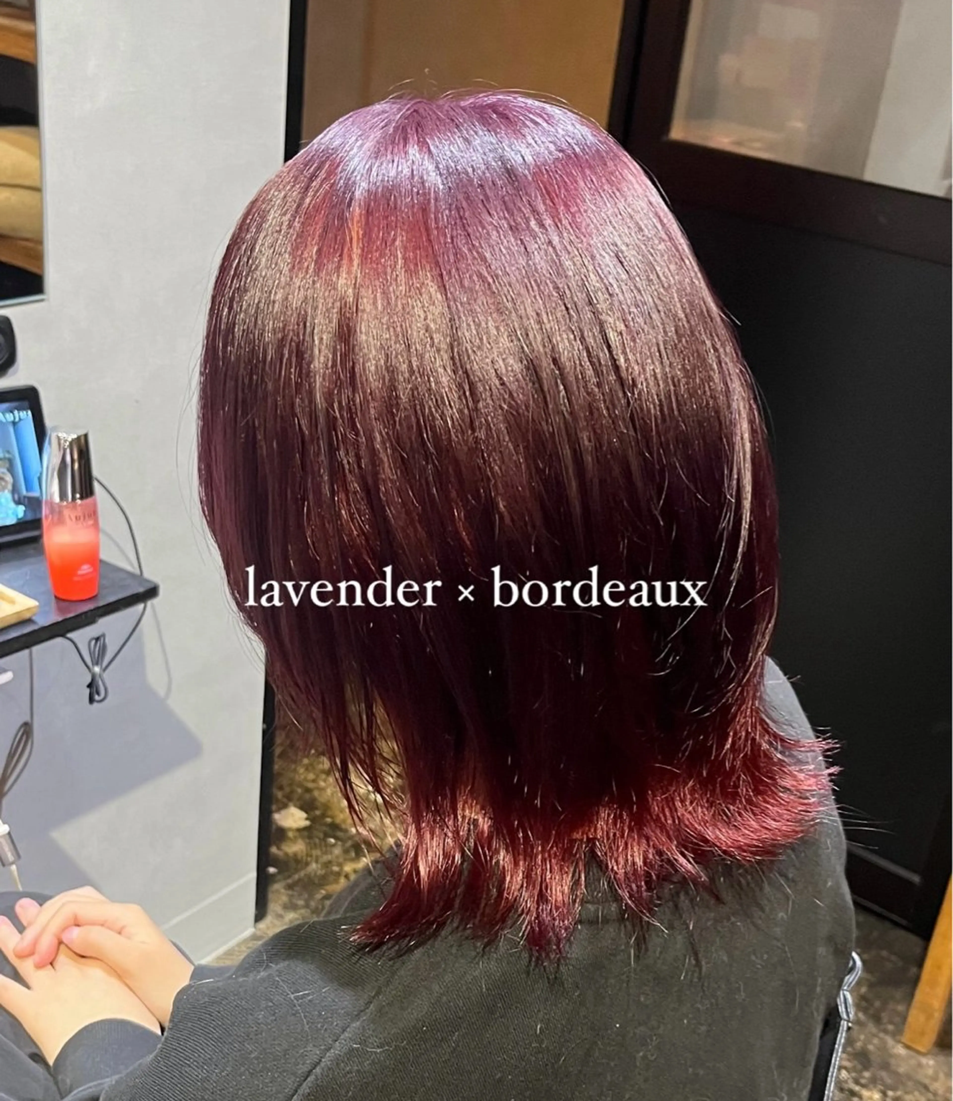 ミディアム カラー ボルドーカラー ラベンダーカラー ウルフカット カット ヘアカラー トリートメント 透明感カラー/パーマ 🌀アオノのヘアスタイル
