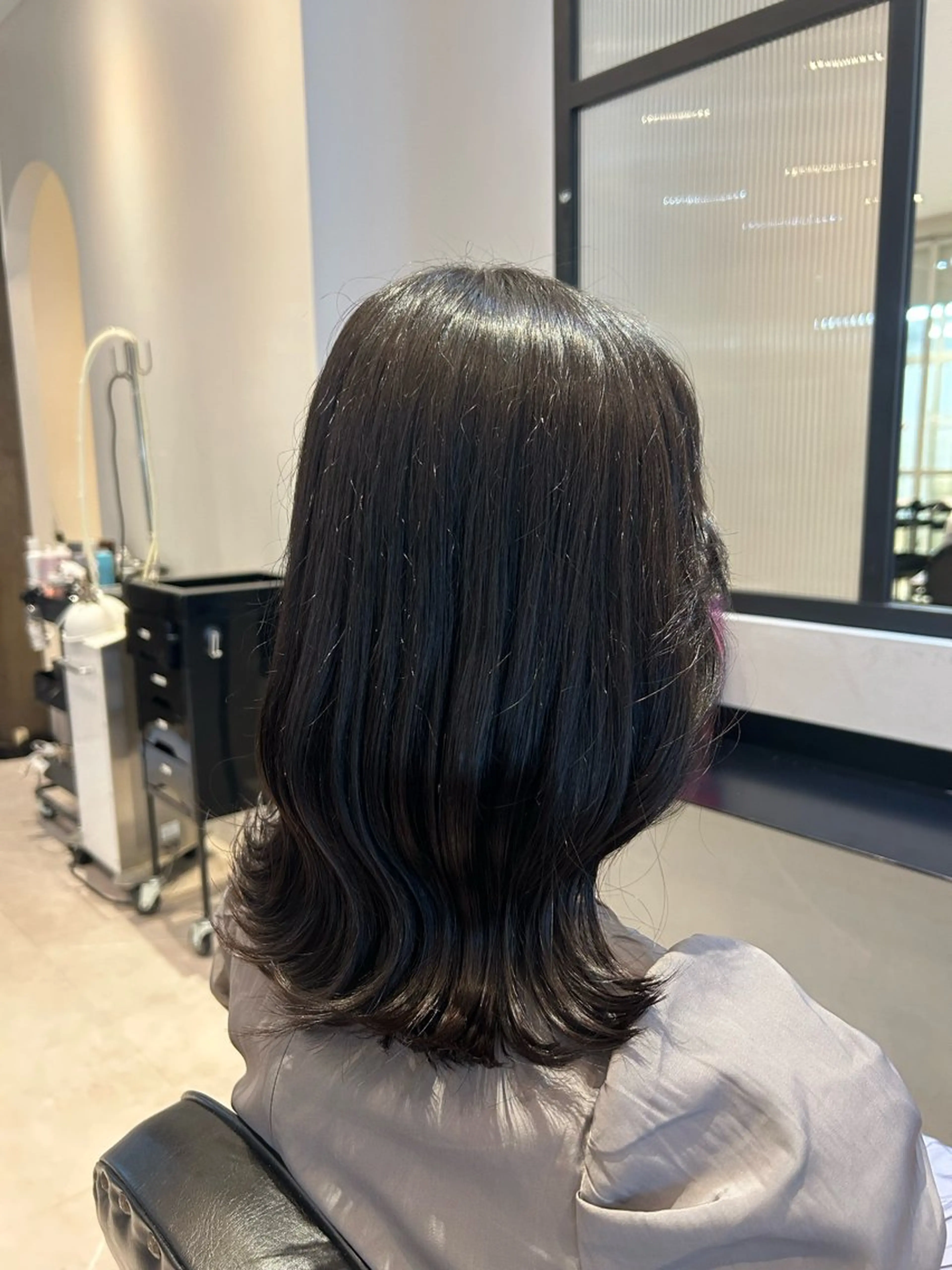 ミディアム ヘアセット 縮毛矯正/カット/ 韓国ヘア/蛯原🍤のヘアスタイル