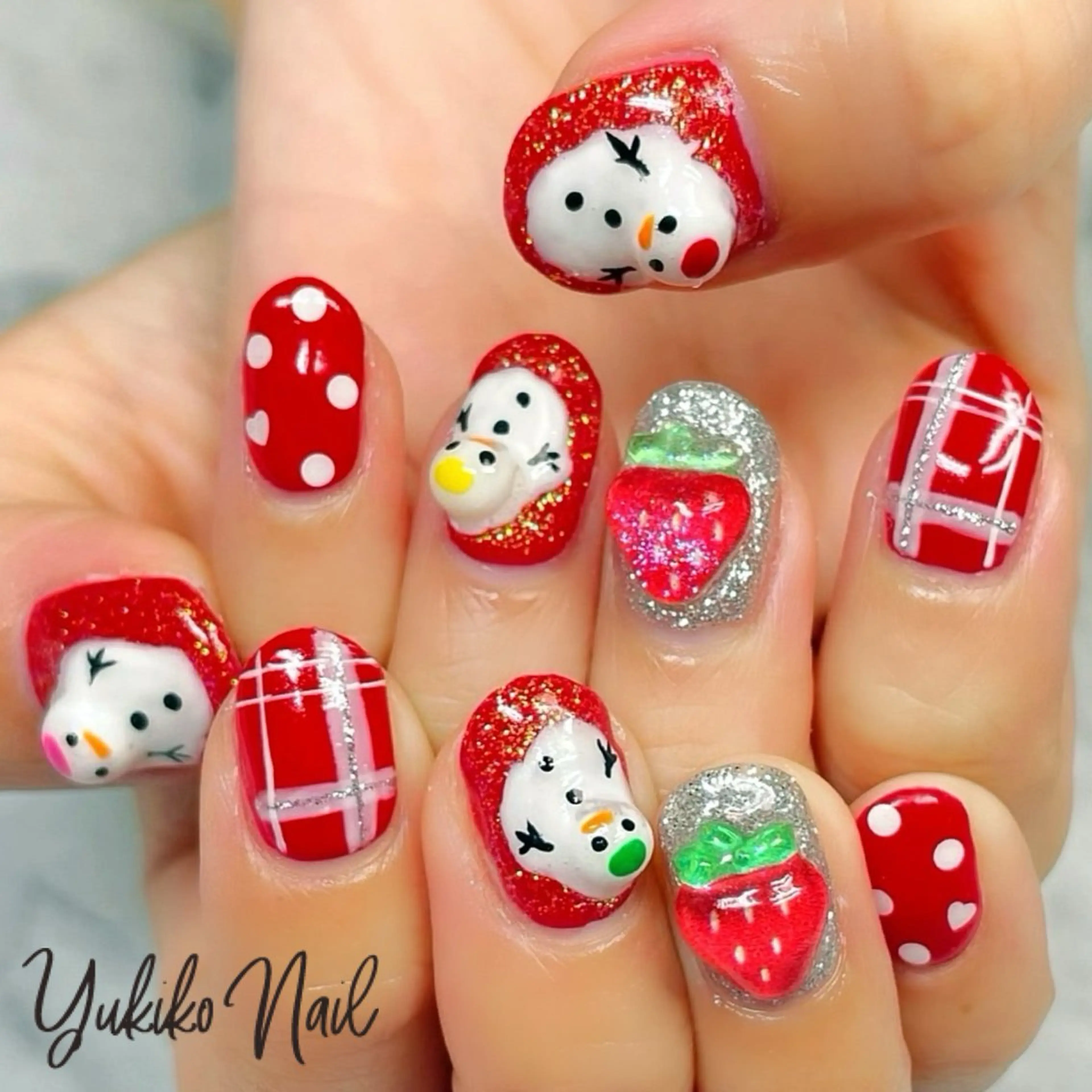 ネイル 冬ネイル ハンドネイル ユキコ ネイルのネイルデザイン
