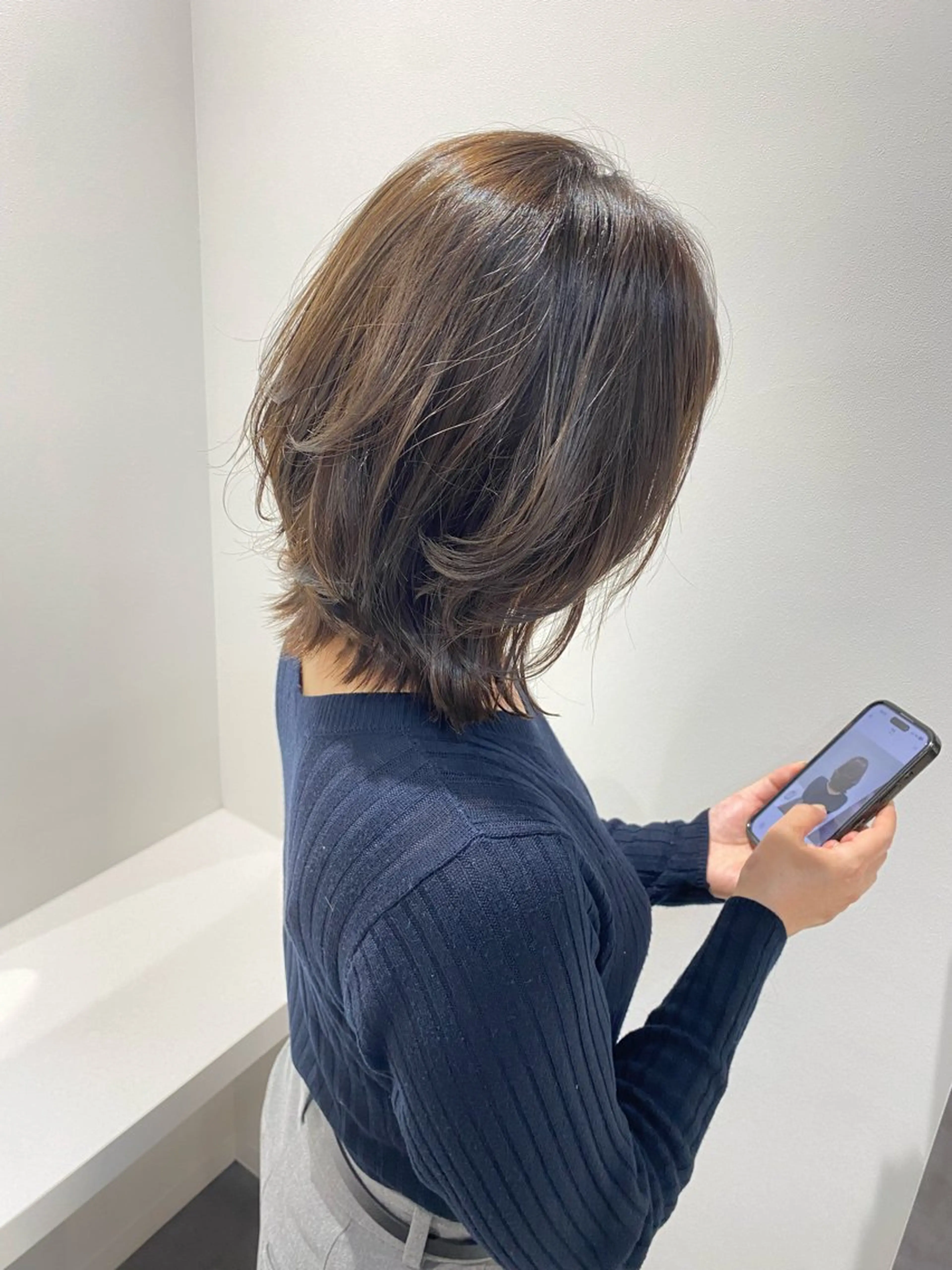 ミディアム カラー 髪質改善水素TR× レイヤーカット/熊澤のヘアスタイル