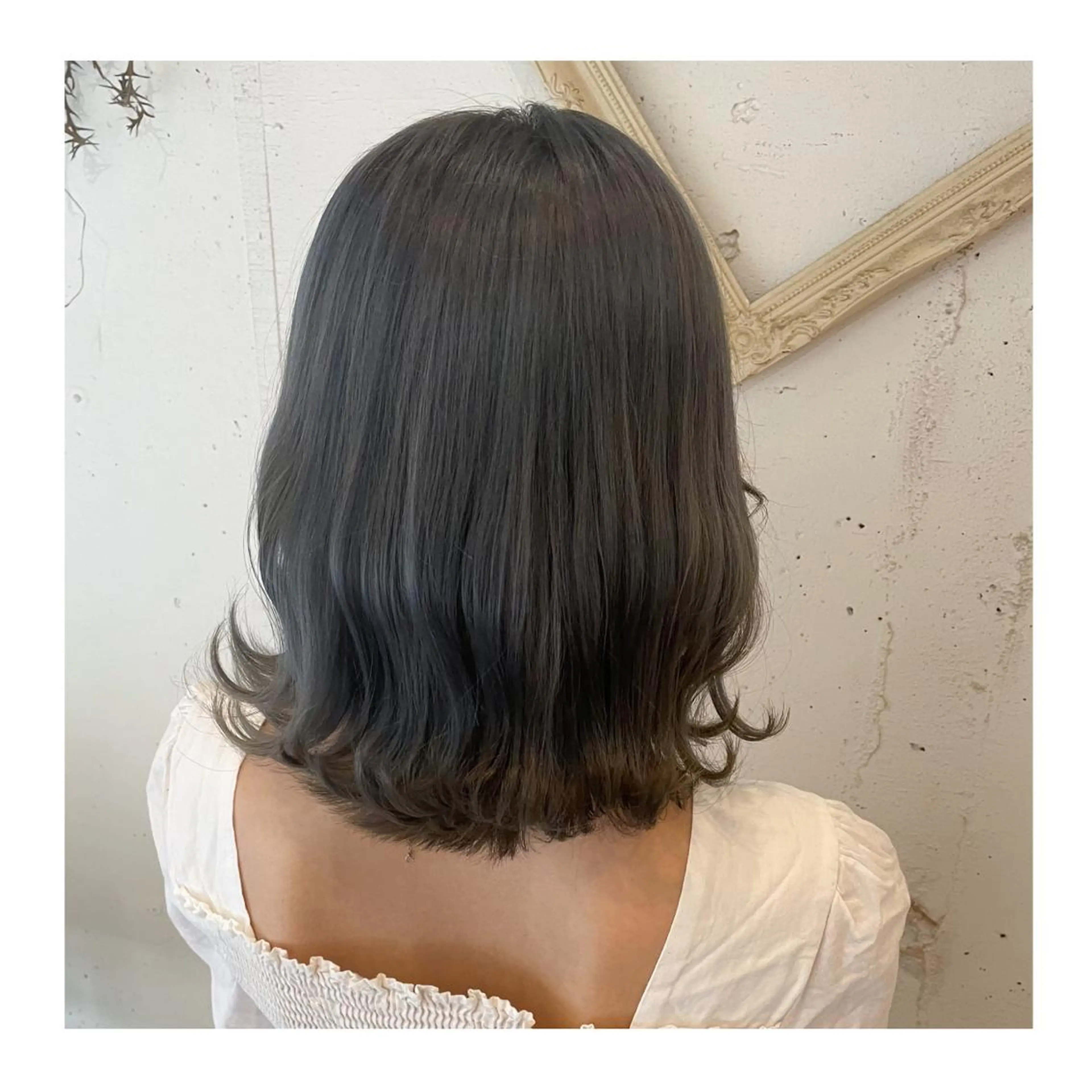 ミディアム カラー ブルーカラー ブルーグレー ブルーグレージュ グレージュ ヘアカラー トリートメント ❁⃘ ち だ り さ ❁⃘のヘアスタイル