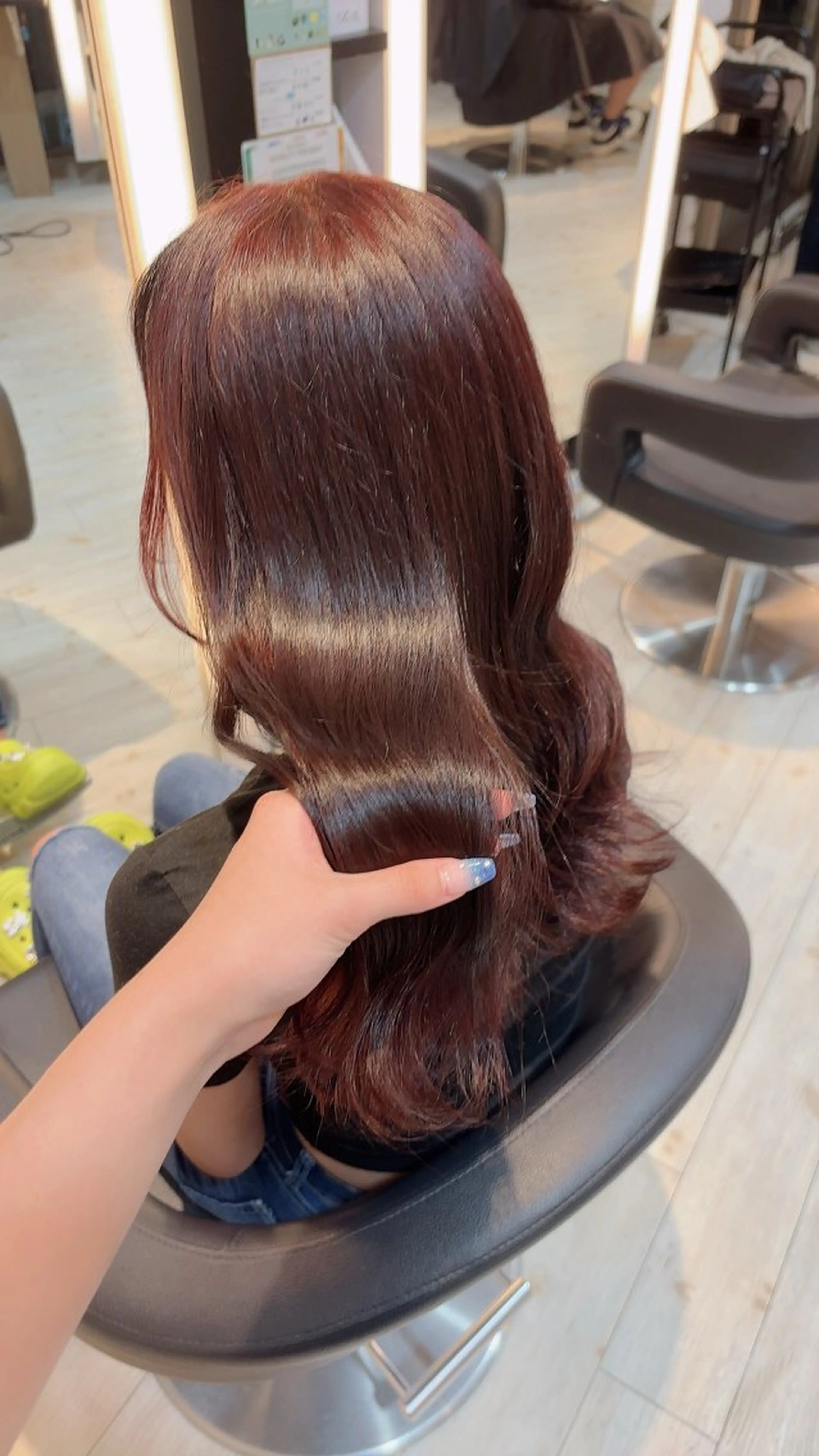 カラー ブリーチ ボルドーカラー ダブルカラー ブリーチなしカラー ヘアカラー miyu/ボブ/ 透明感カラー/栄のヘアスタイル