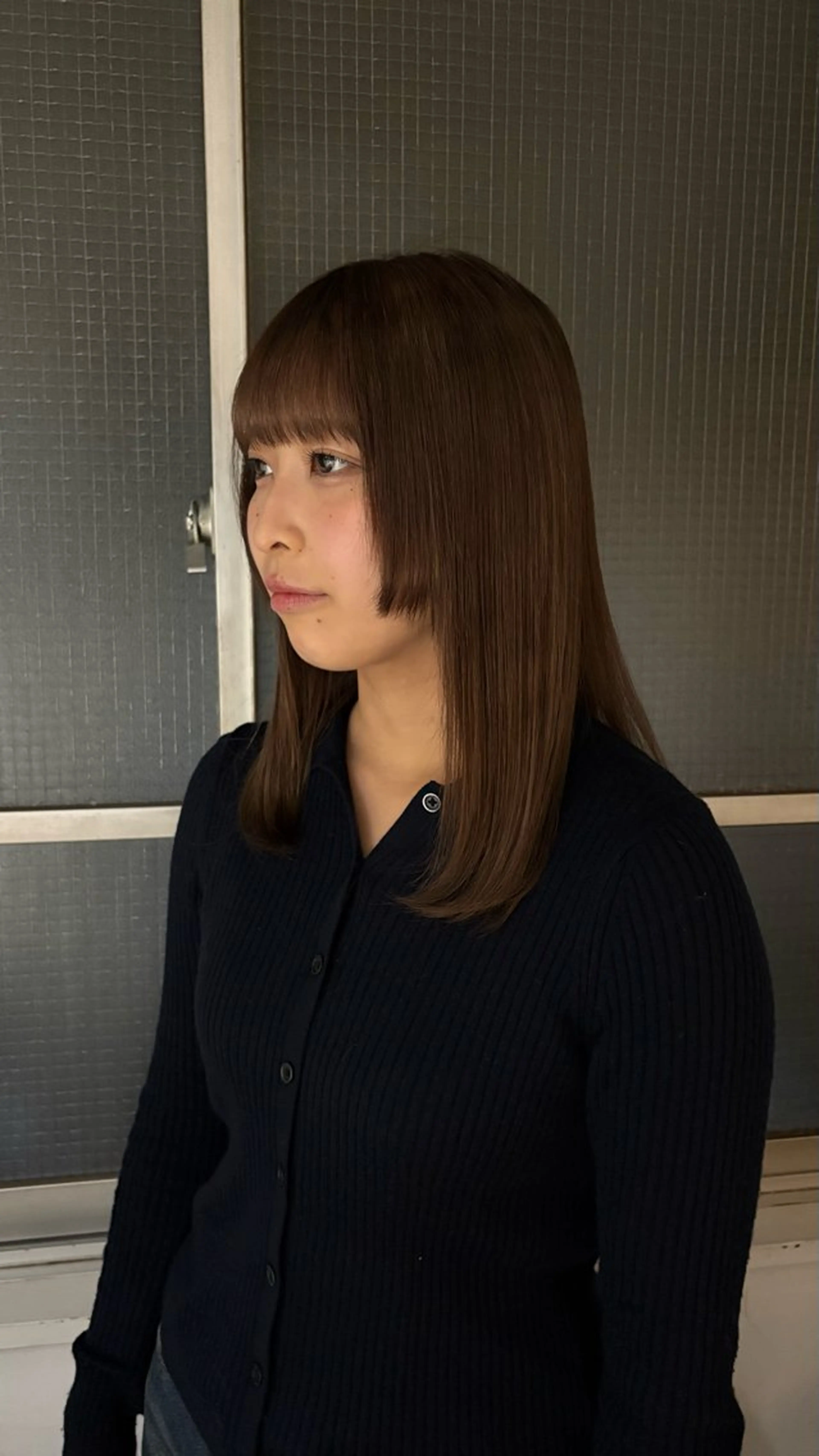 セミロング カラー ブラウンカラー 姫カット カット ヘアカラー 安藤 まりのヘアスタイル