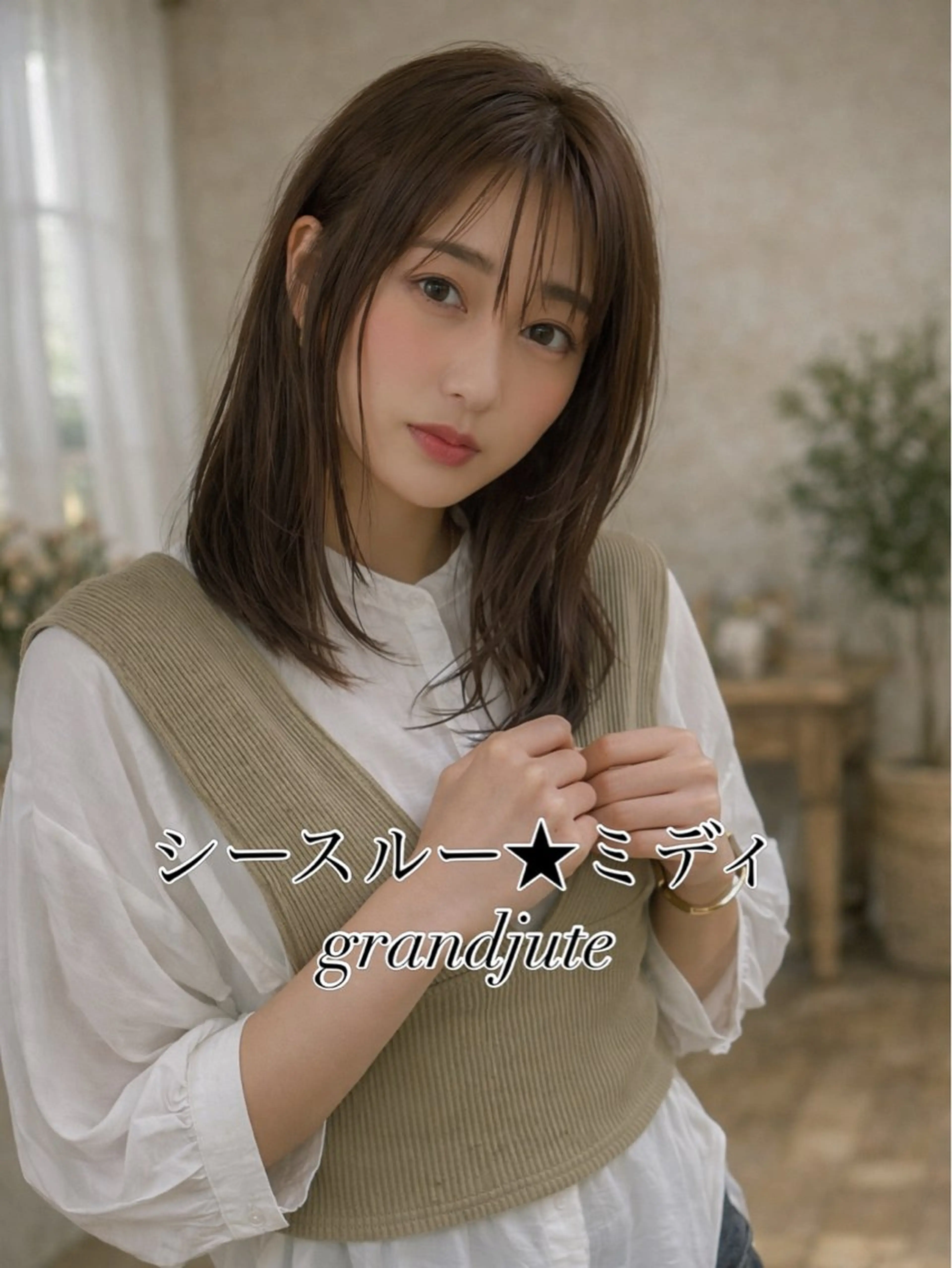 ミディアム カラー カット ヘアカラー grand juteのヘアスタイル