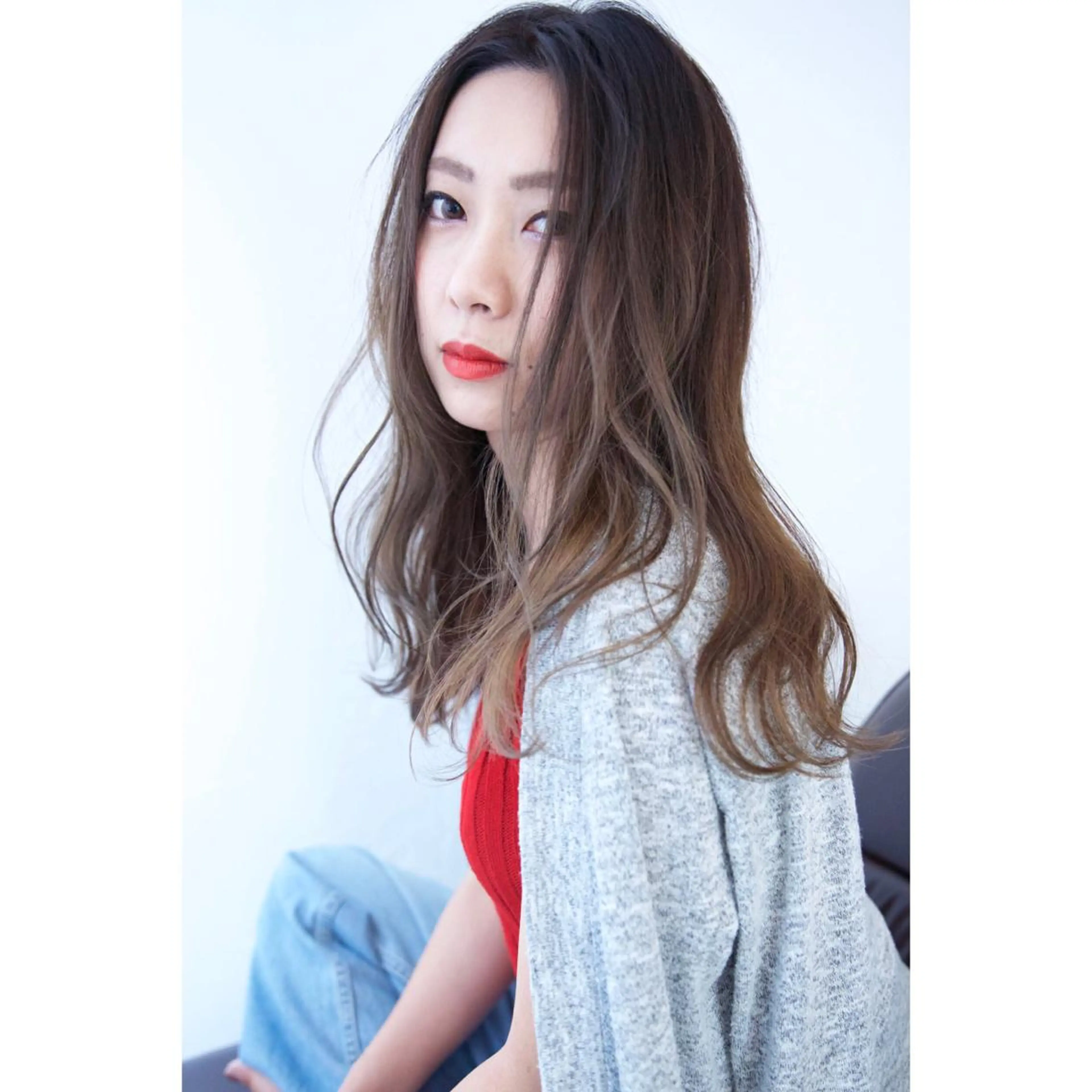 ロング カラー グラデーションカラー カット ヘアカラー fio マナミのヘアスタイル