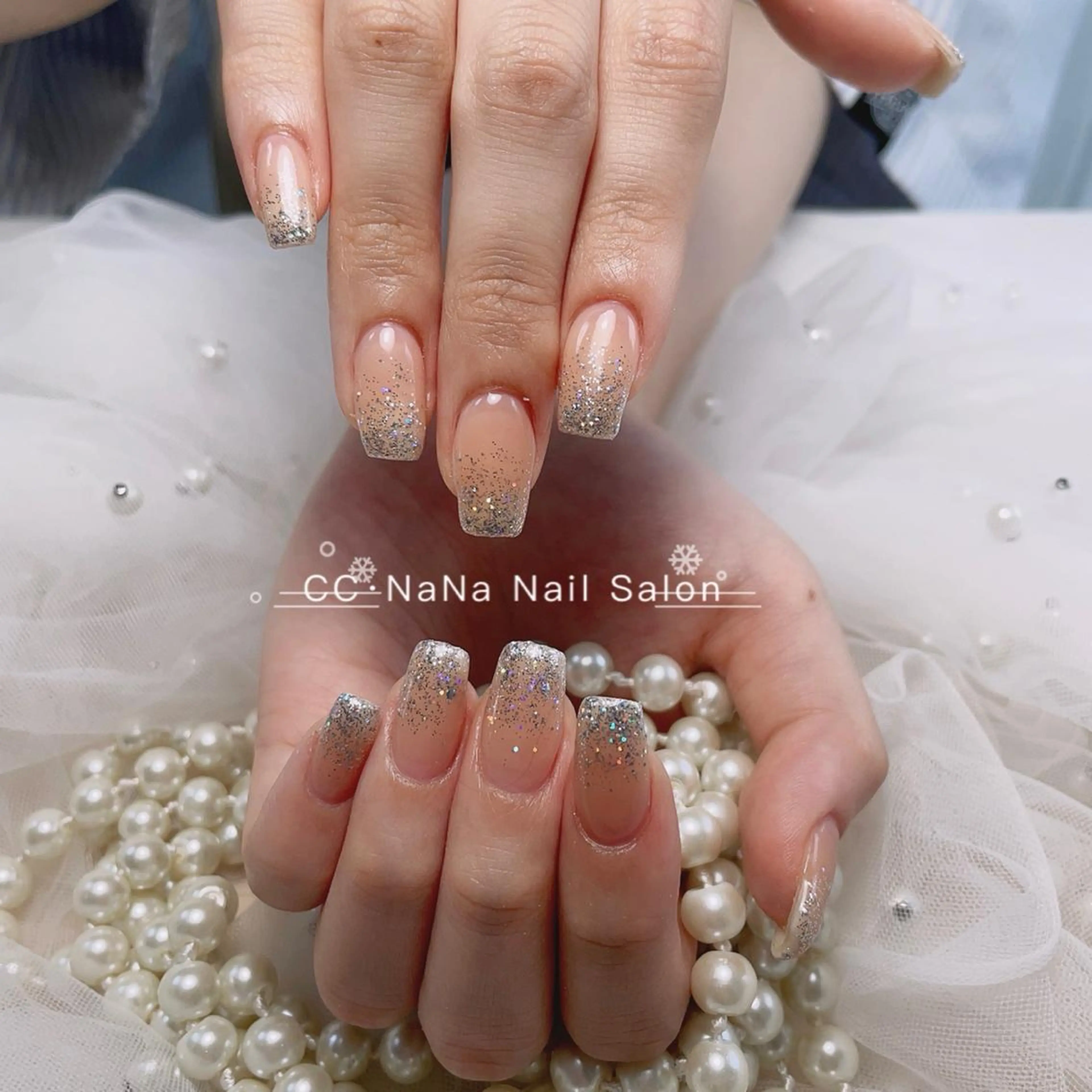 ネイル チークネイル 長さ出し フラッシュネイル フレンチネイル ハート ハンドネイル 💎CC・NaNa 韓国風ネイル🌙Cのネイルデザイン