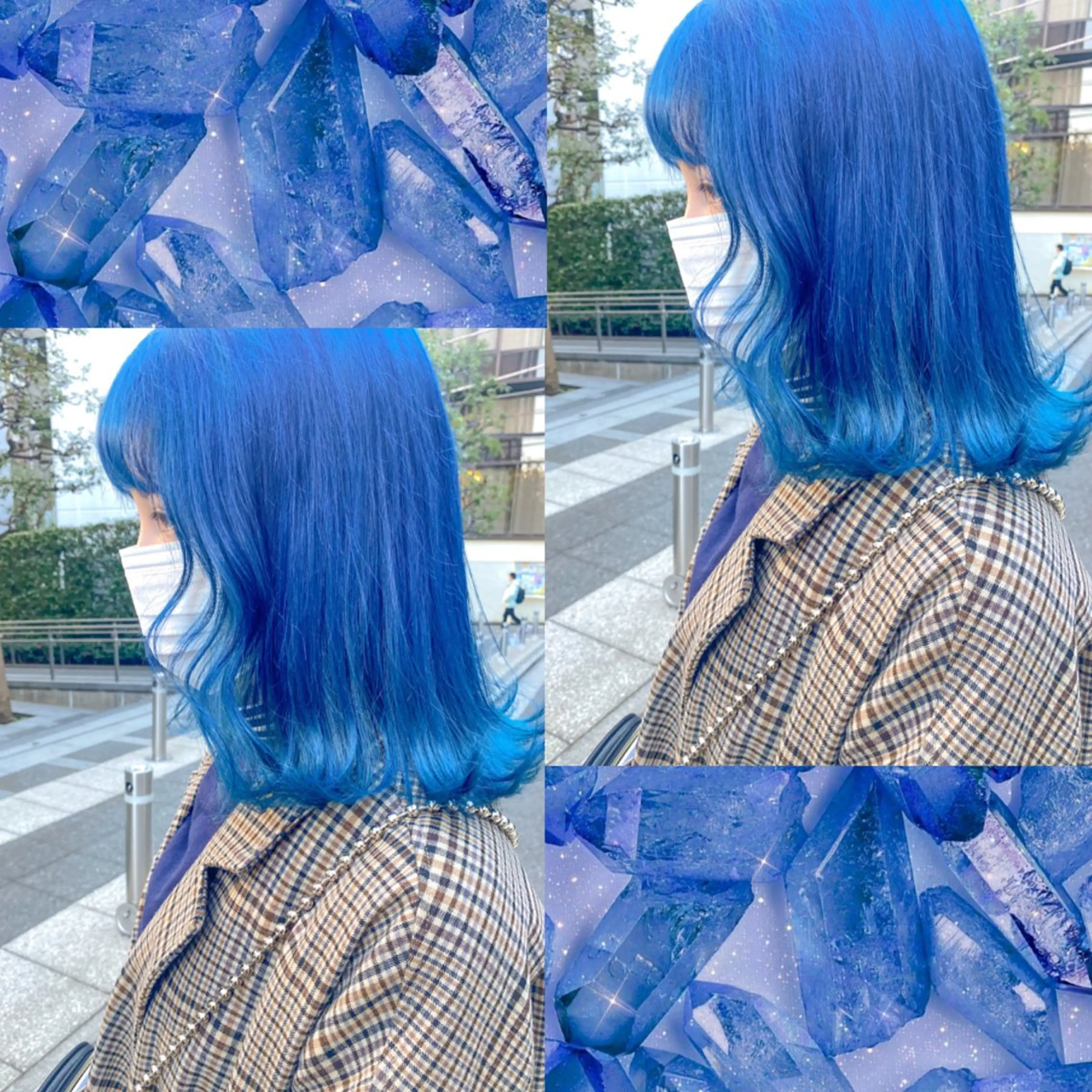 ミディアム カラー ブルーカラー Cherie所属・Chérie Honokaのヘアスタイル