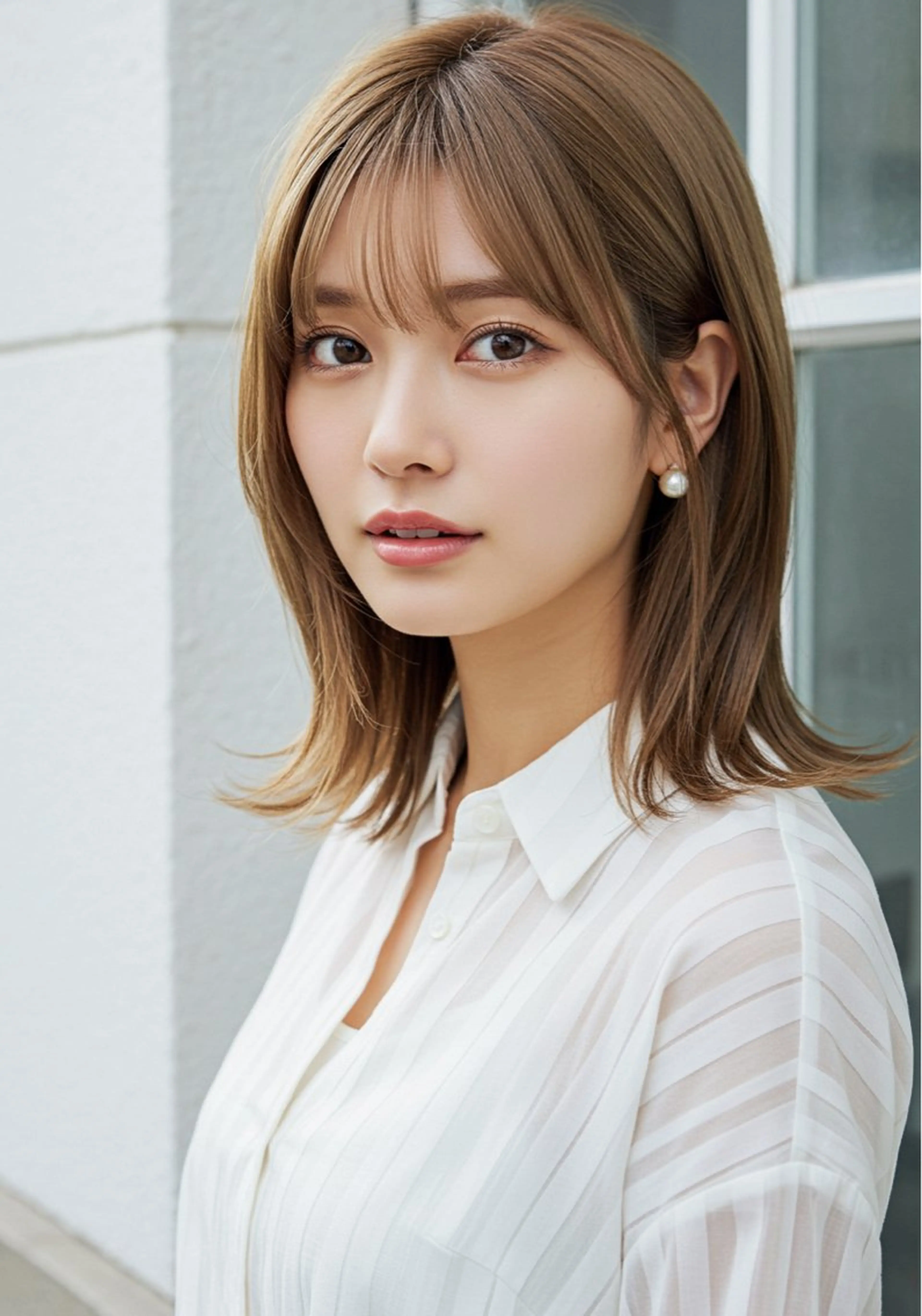 ミディアム 松尾幸栄 PLEASUREのヘアスタイル