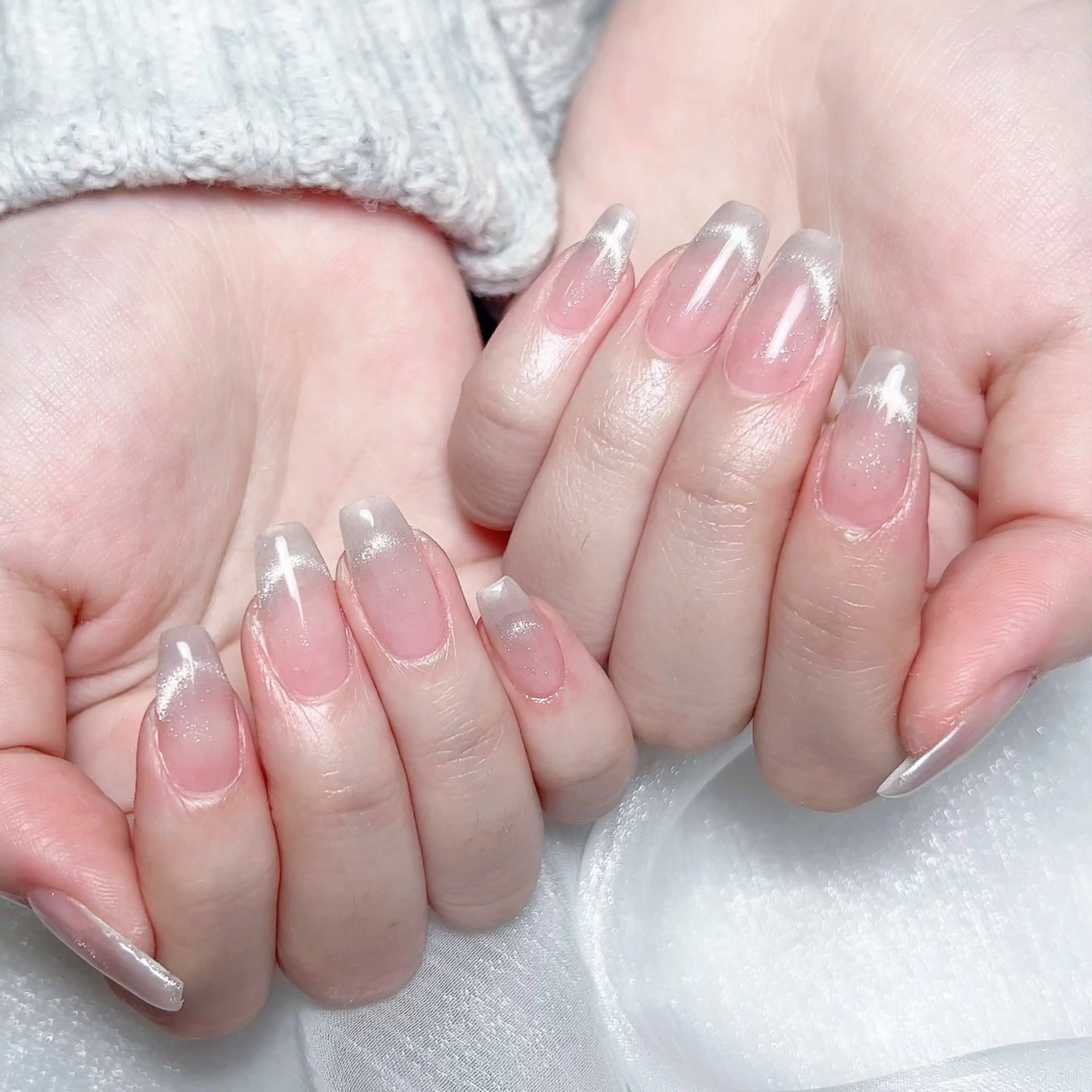 メンズ ネイル メンズ韓国風 アートネイル オーロラネイル ガーリー キラキラネイル Nail salon 木にいるのネイルデザイン