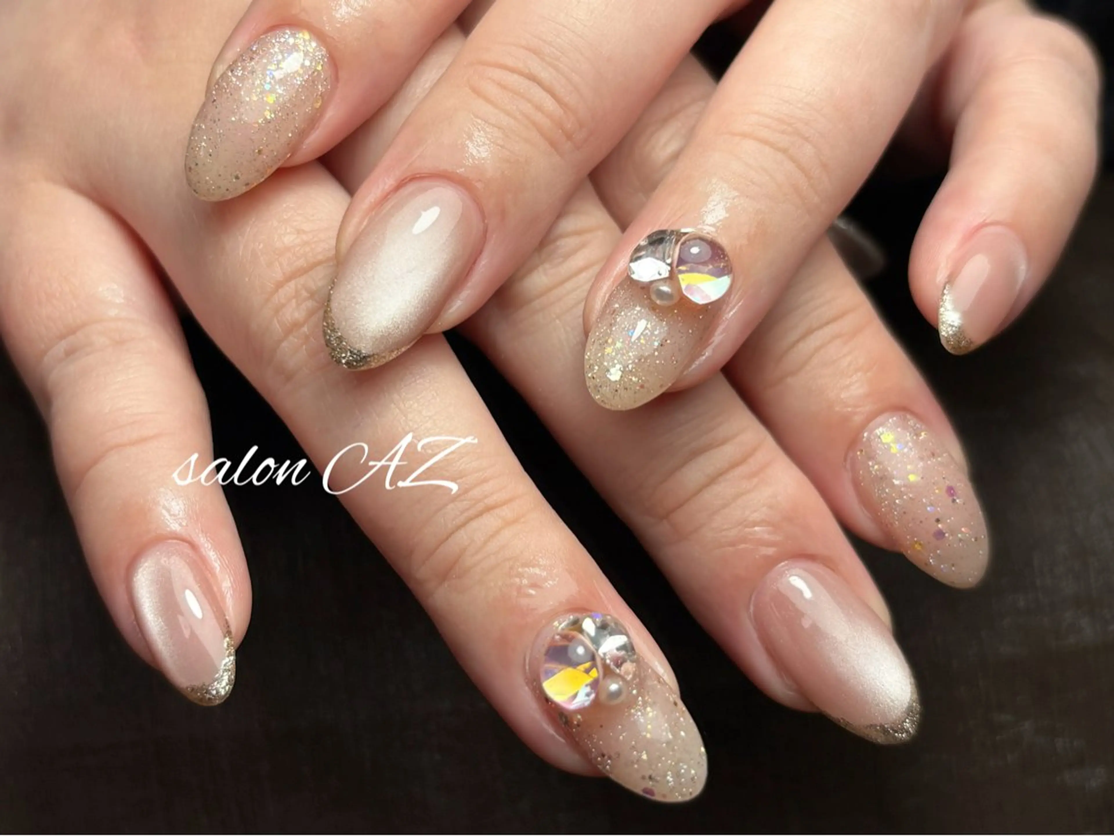 ネイル アートネイル 長さ出し フットネイル フレンチネイル ジェルネイル ハンドネイル salon AZのネイルデザイン