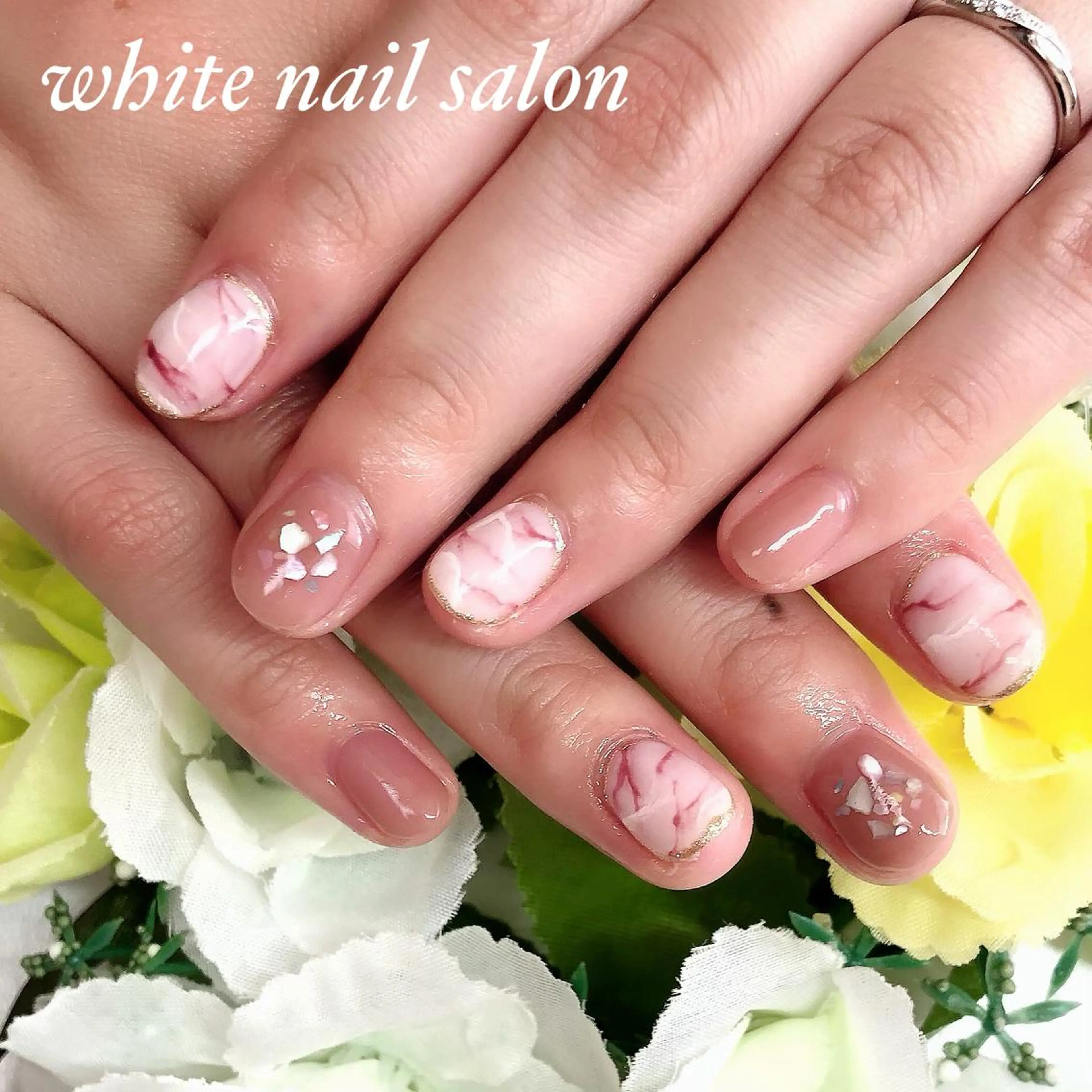 ネイル アートネイル フレンチネイル ジェルネイル ハードジェル 持ち込み ハンドネイル white nail salonのネイルデザイン