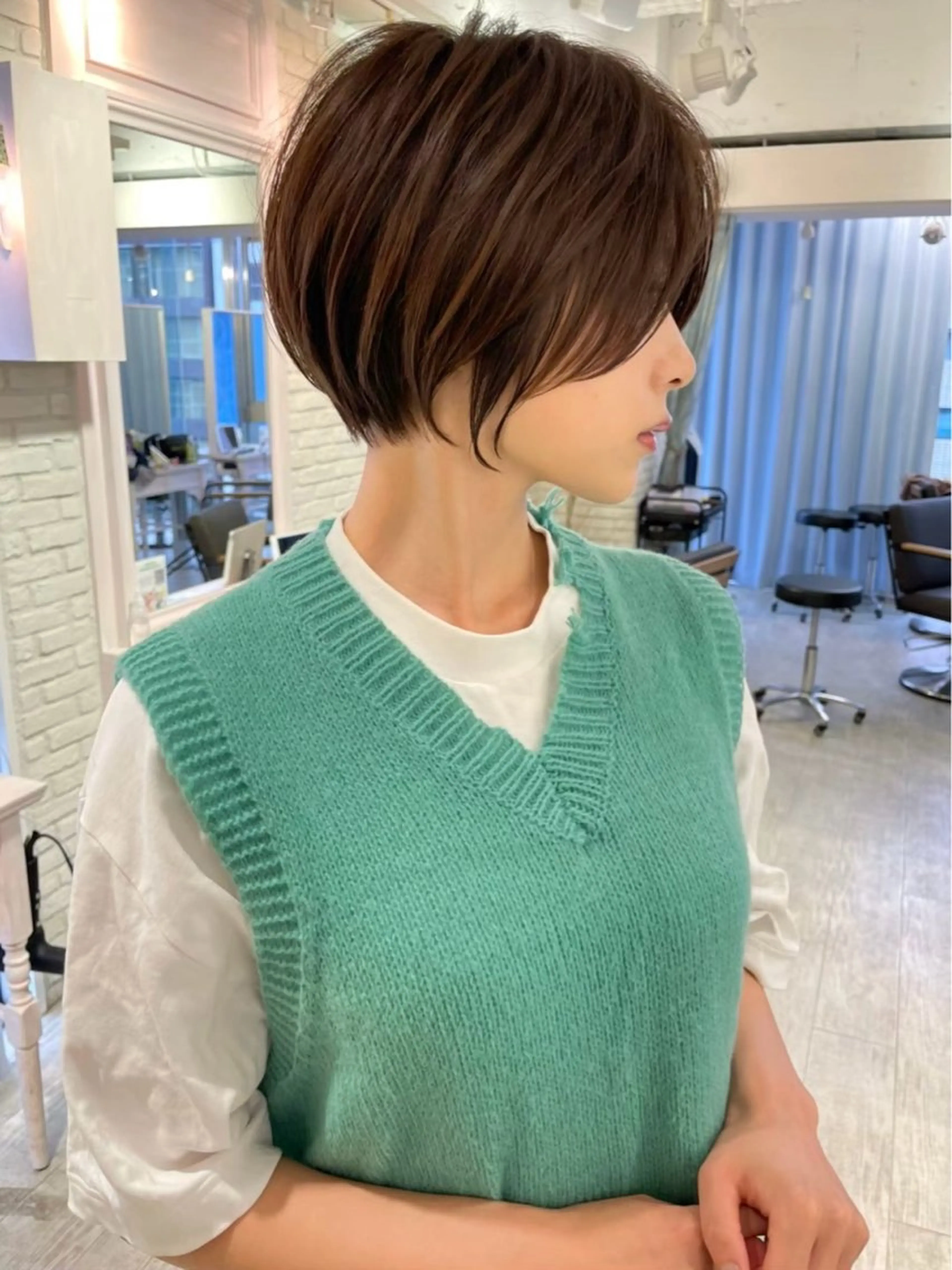 ショート カラー パーマ ショートヘア 平川 一真のヘアスタイル