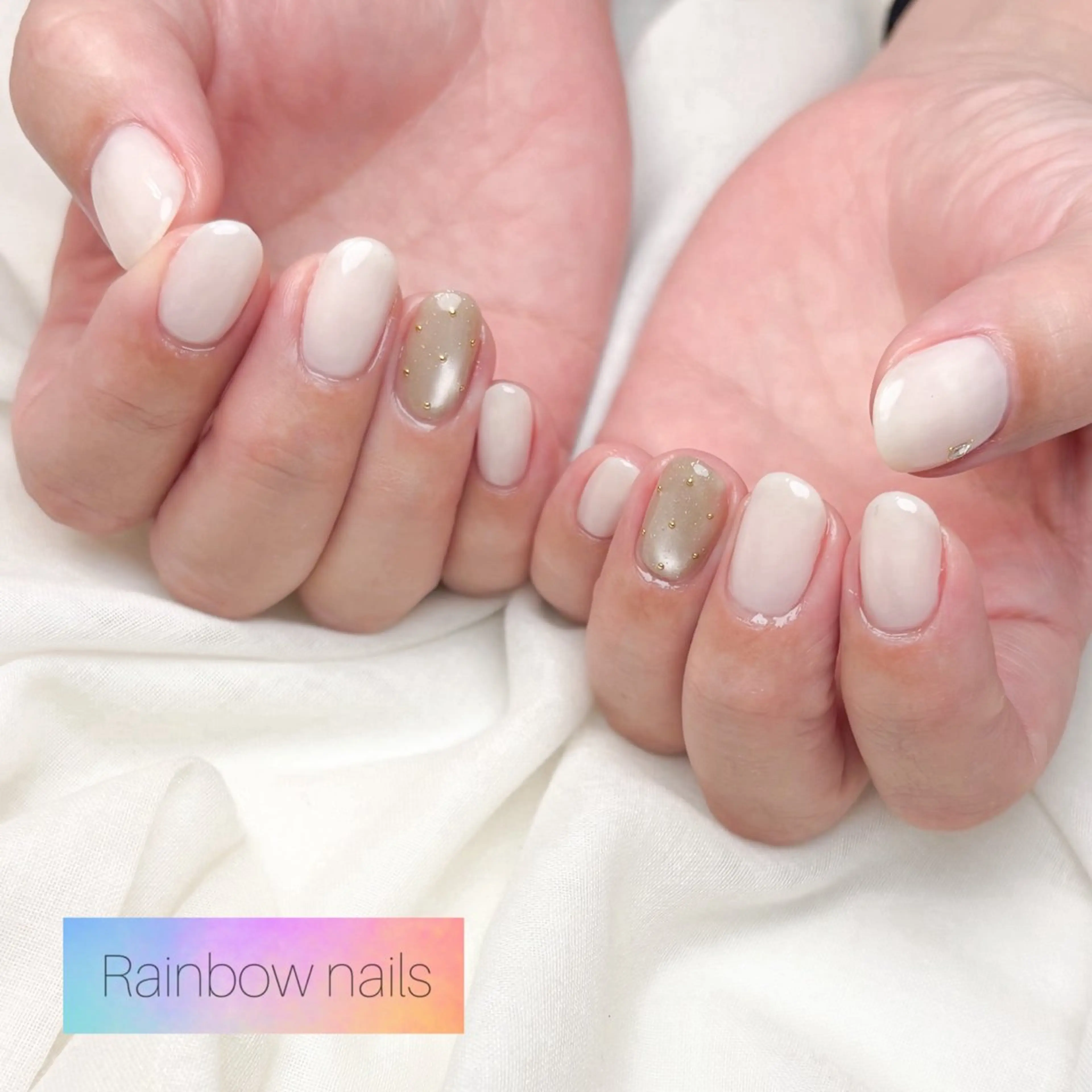 ネイル ハンドネイル Rainbow nailsくろちゃんのネイルデザイン