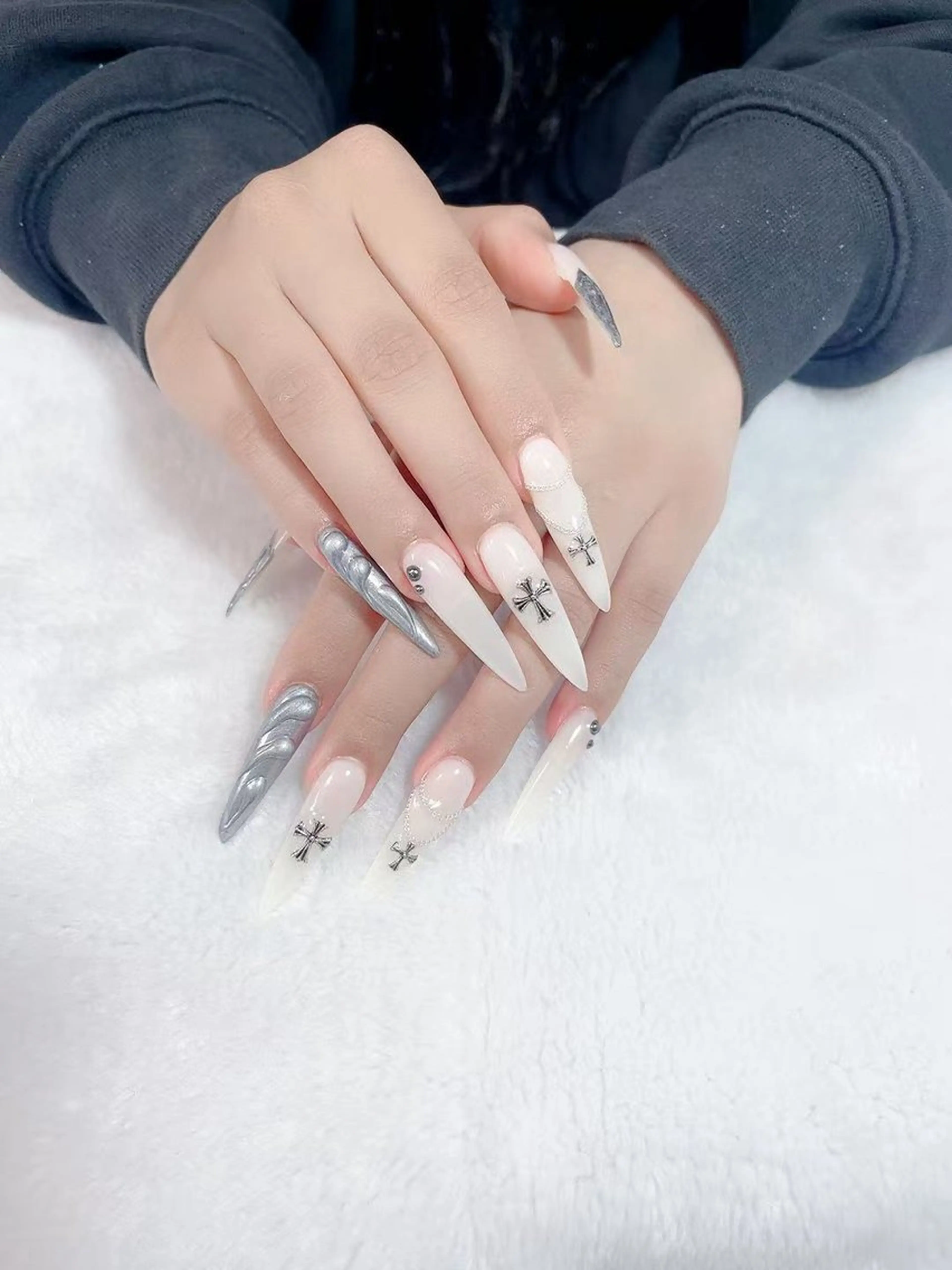 ネイル 長さ出し ロングネイル Amina nail salonのネイルデザイン