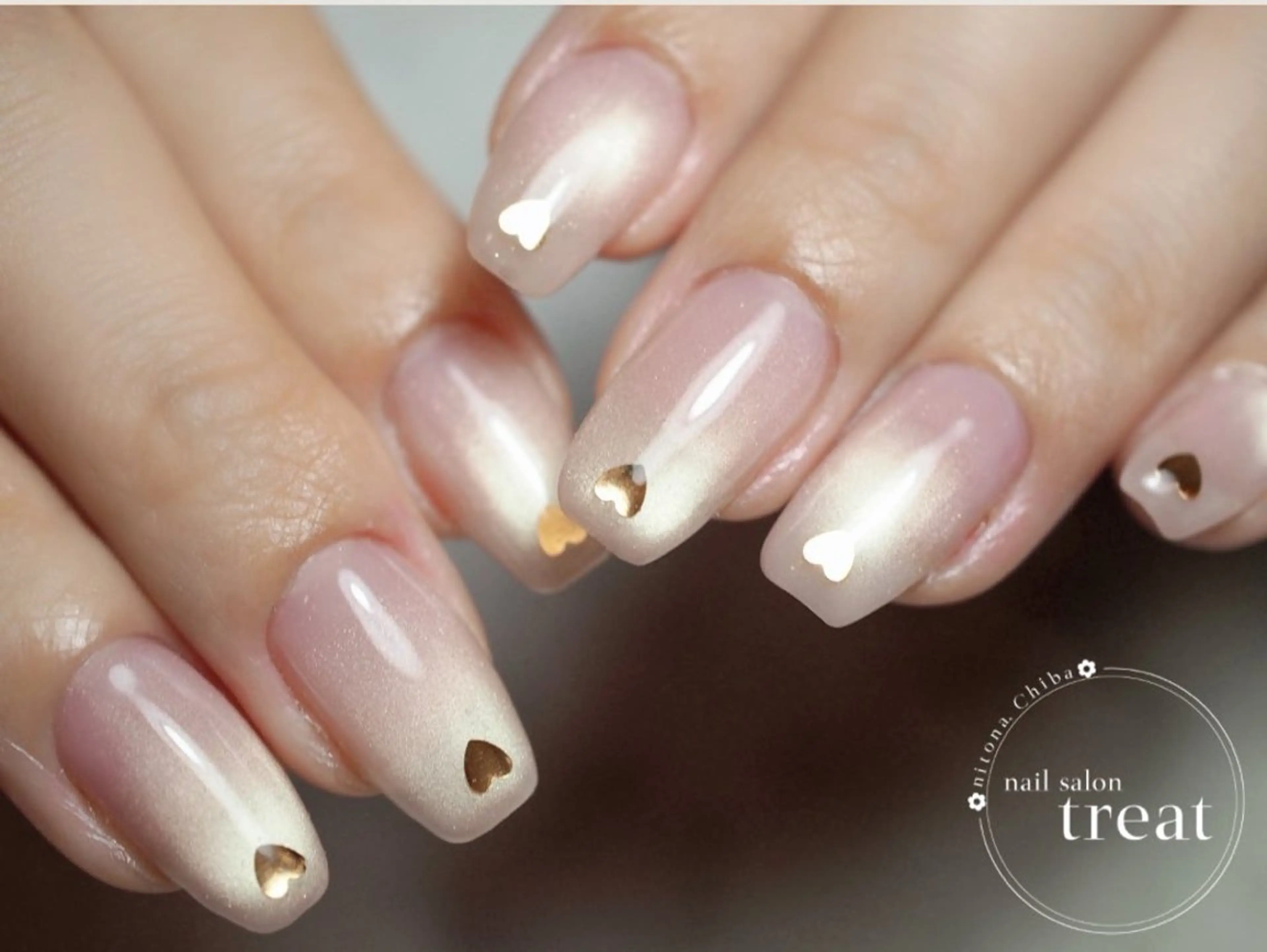 ネイル ハート マグネットネイル nail salon treat あいのネイルデザイン