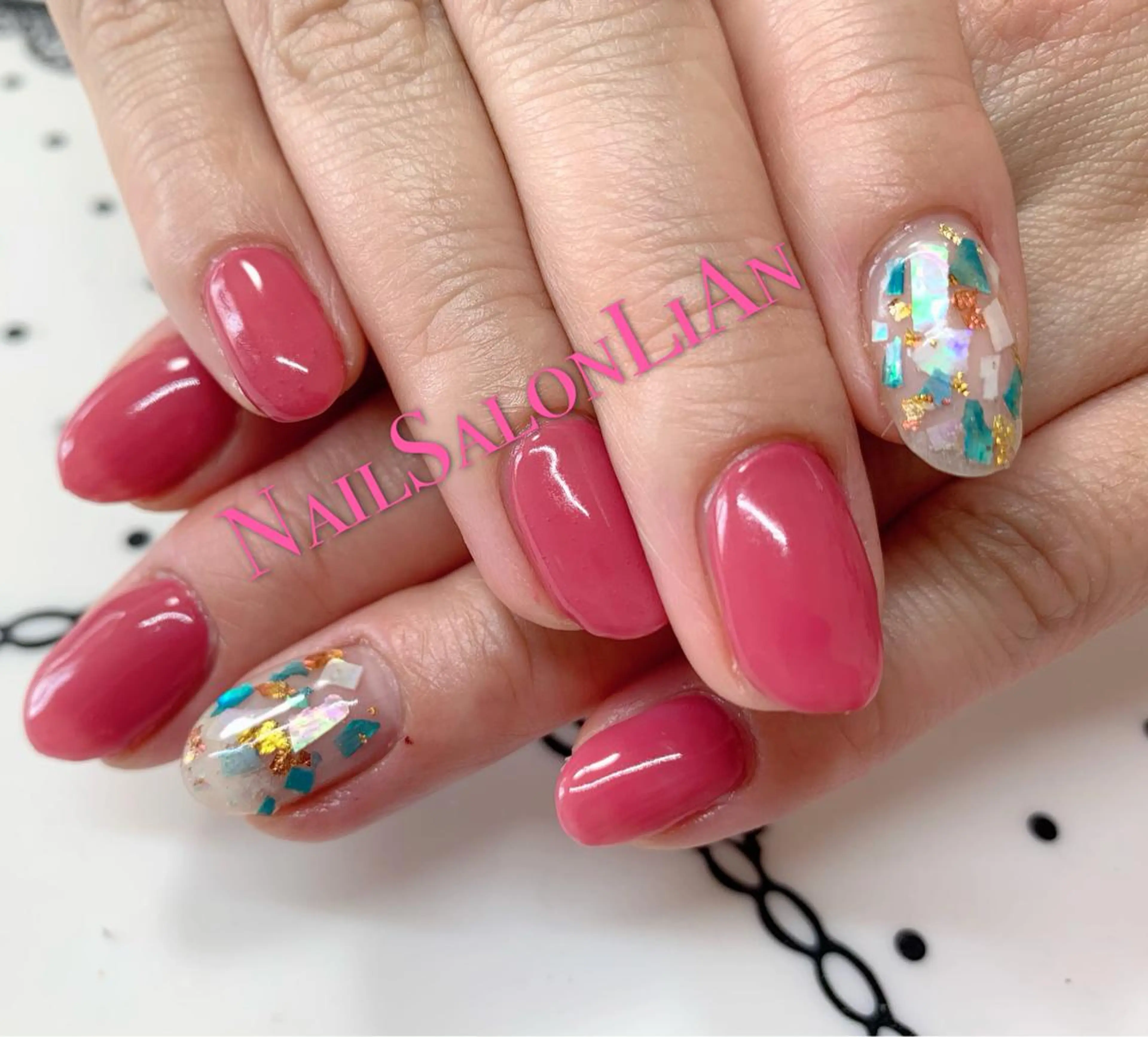 ネイル アートネイル 持ち込み シンプルネイル ストーンネイル NailSalon LiAnのネイルデザイン