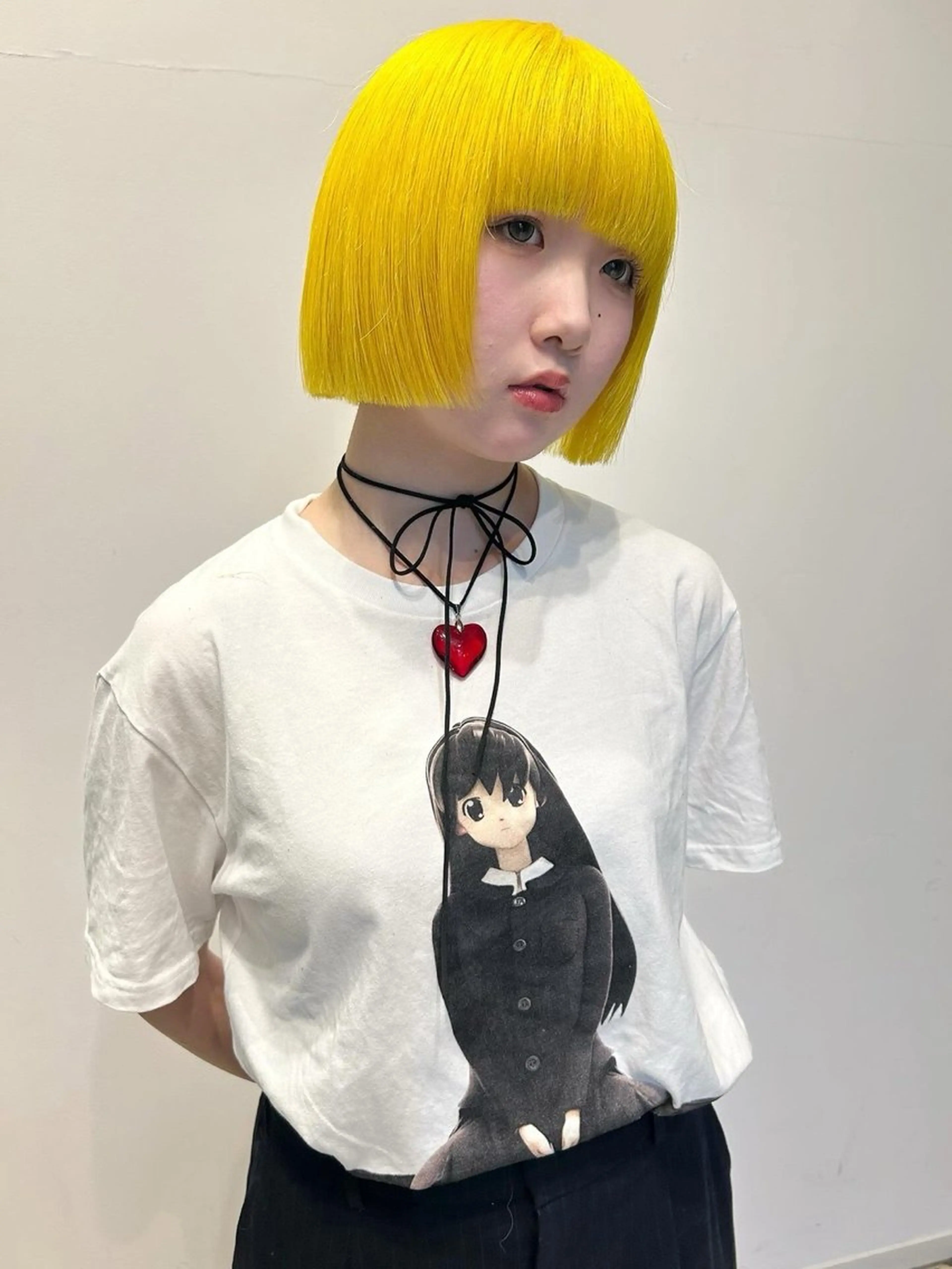 ショート 切りっぱなしボブ ボブ カット ヘアカラー 勝野夏希/ハイトーン /ボブ/松本のヘアスタイル