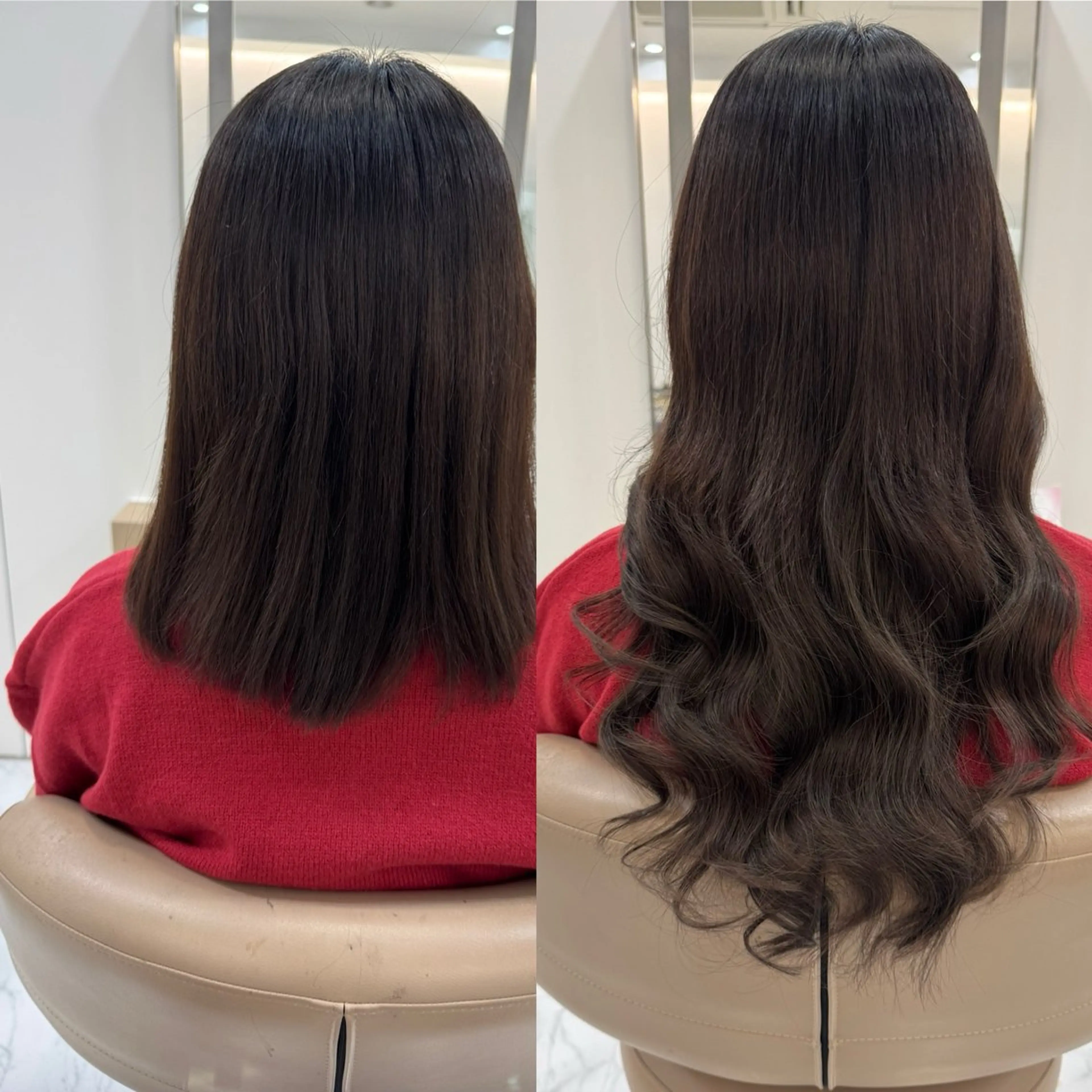 ロング シールエクステ エクステ 韓国風ヘア ロング 濱川響太レディース カットモデルのヘアスタイル