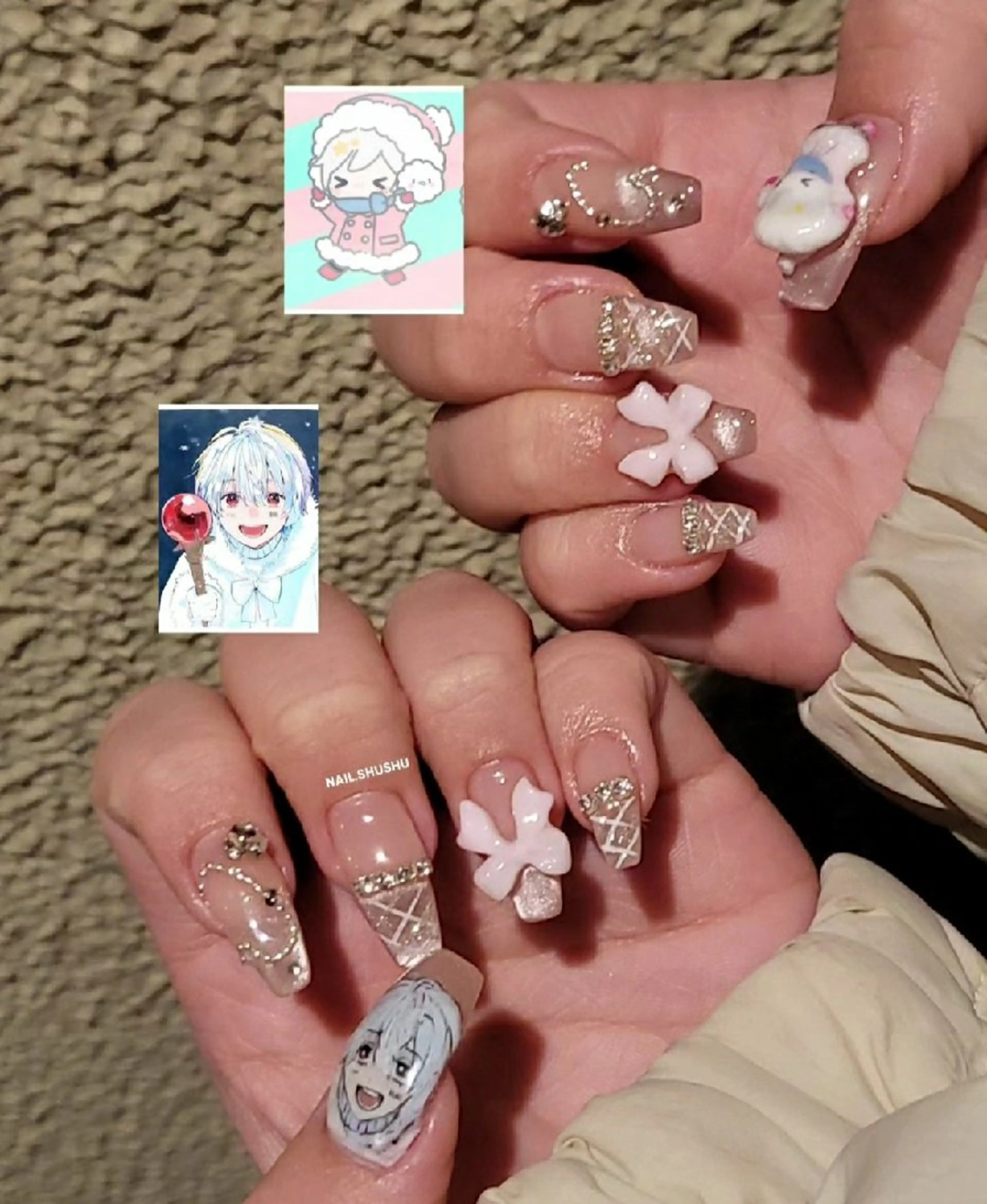 ネイル 持ち込み ニュアンスネイル ワンカラーネイル シンプルネイル 冬ネイル ハンドネイル 3dパーツ/流行り 👧shushu❤️のネイルデザイン