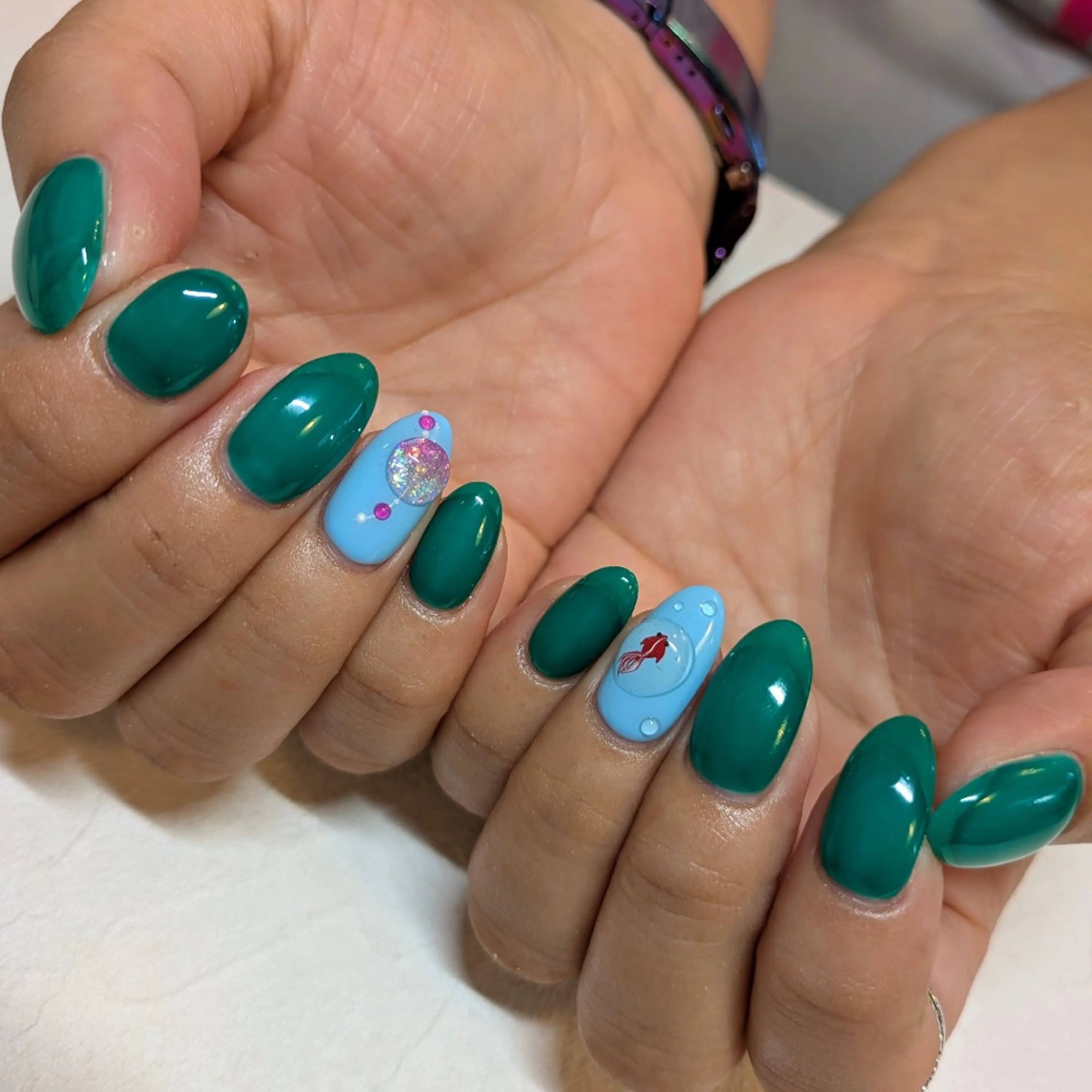 ネイル 夏ネイル ジェヌインネイル 河内のネイルデザイン