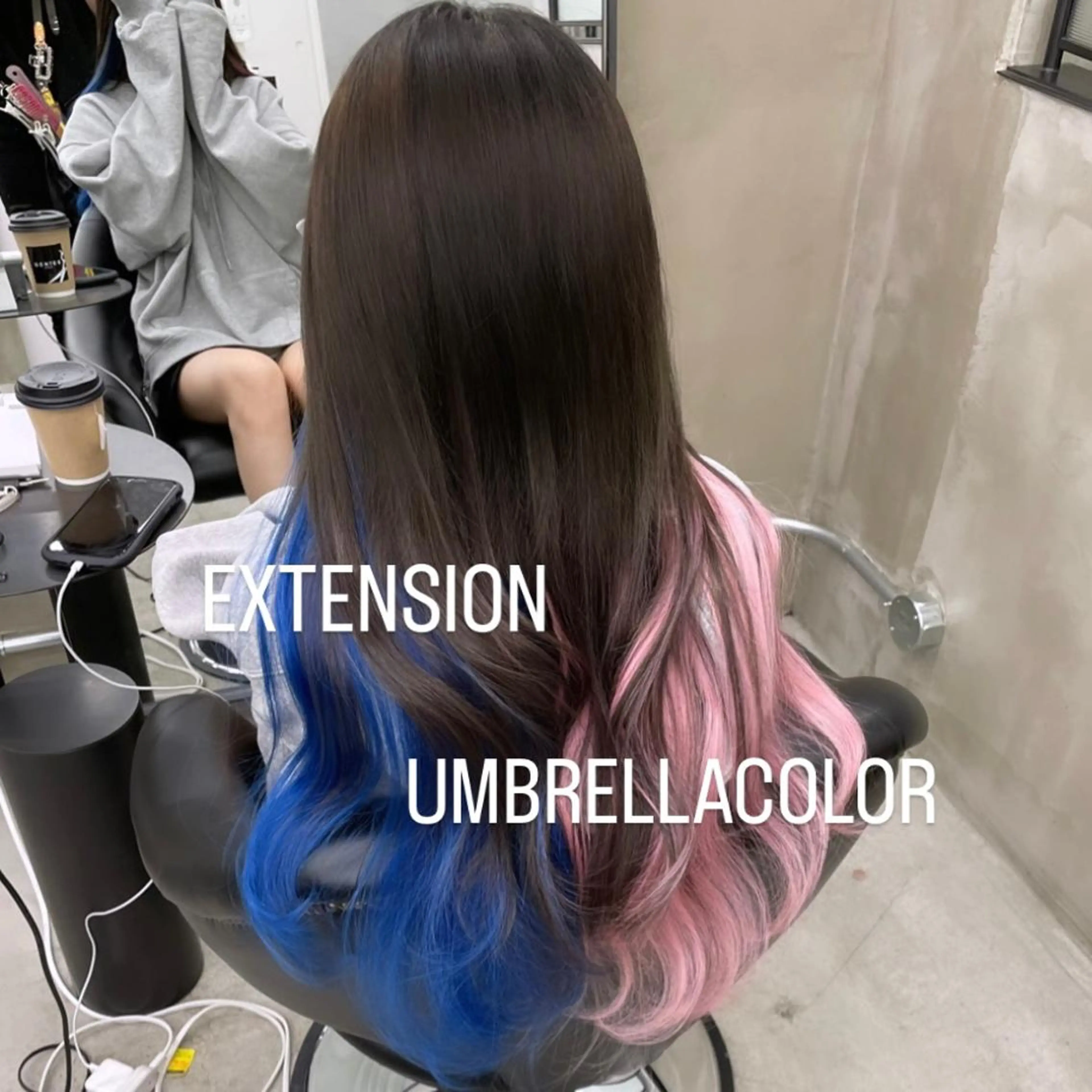 ロング カラー エクステ エクステ🩵ブリーチ 韓国ヘア🩵KAEのヘアスタイル