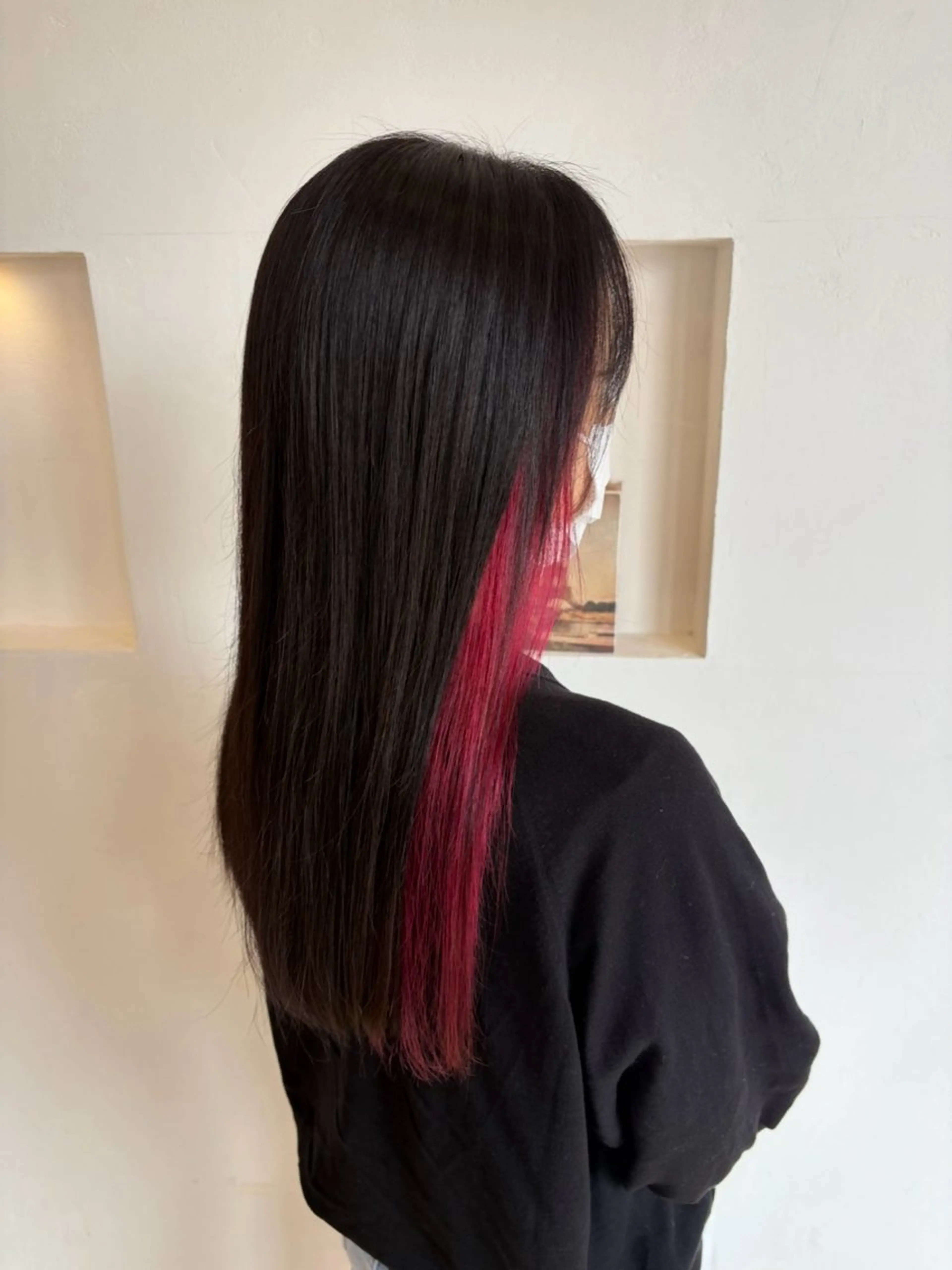 ロング カラー イヤリングカラー ヘアカラー ブランシェ神領店 笹原渚紗のヘアスタイル