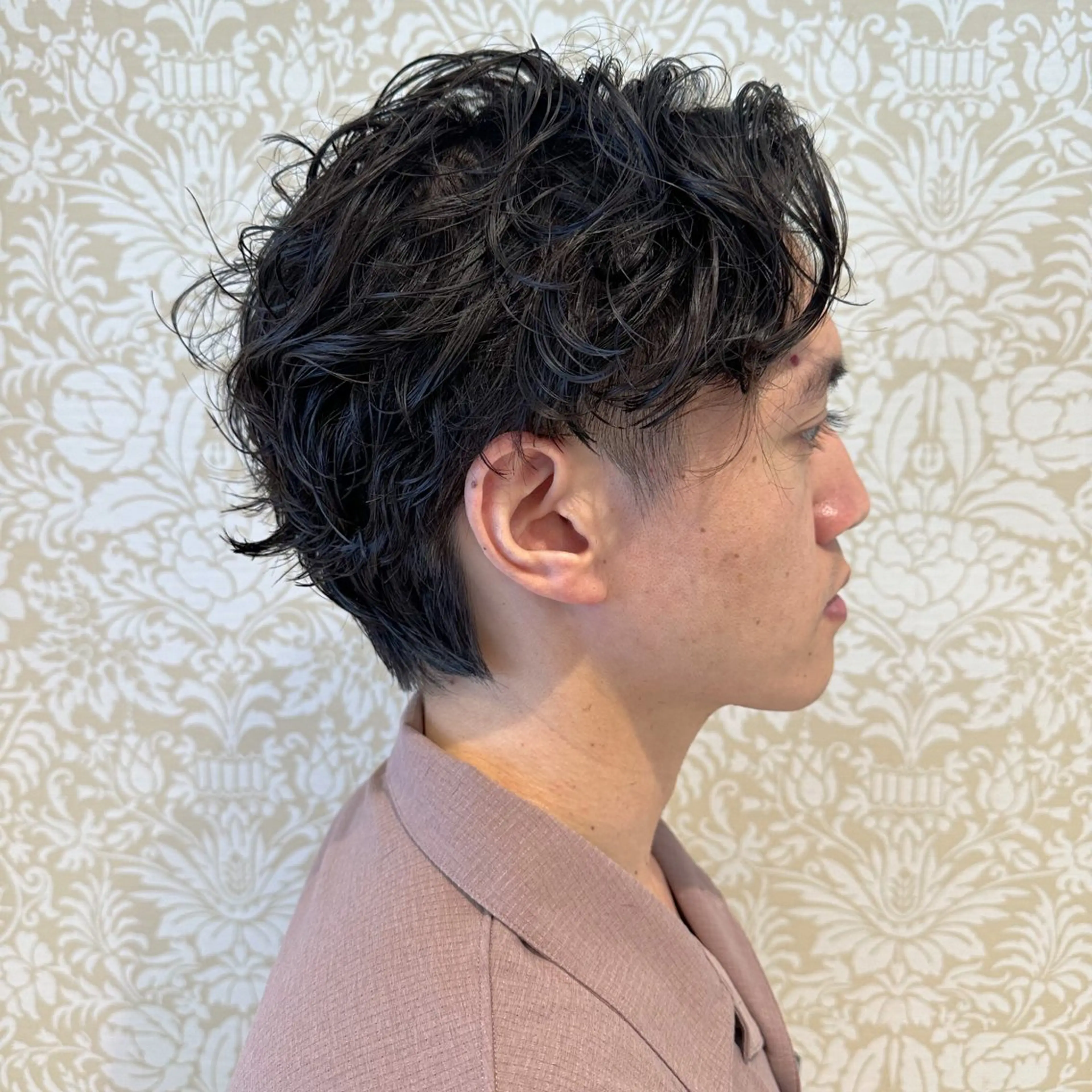 ショート パーマ メンズ カット パーマ トリートメント 暖色系カラー🍊 オオネヨシナリのヘアスタイル