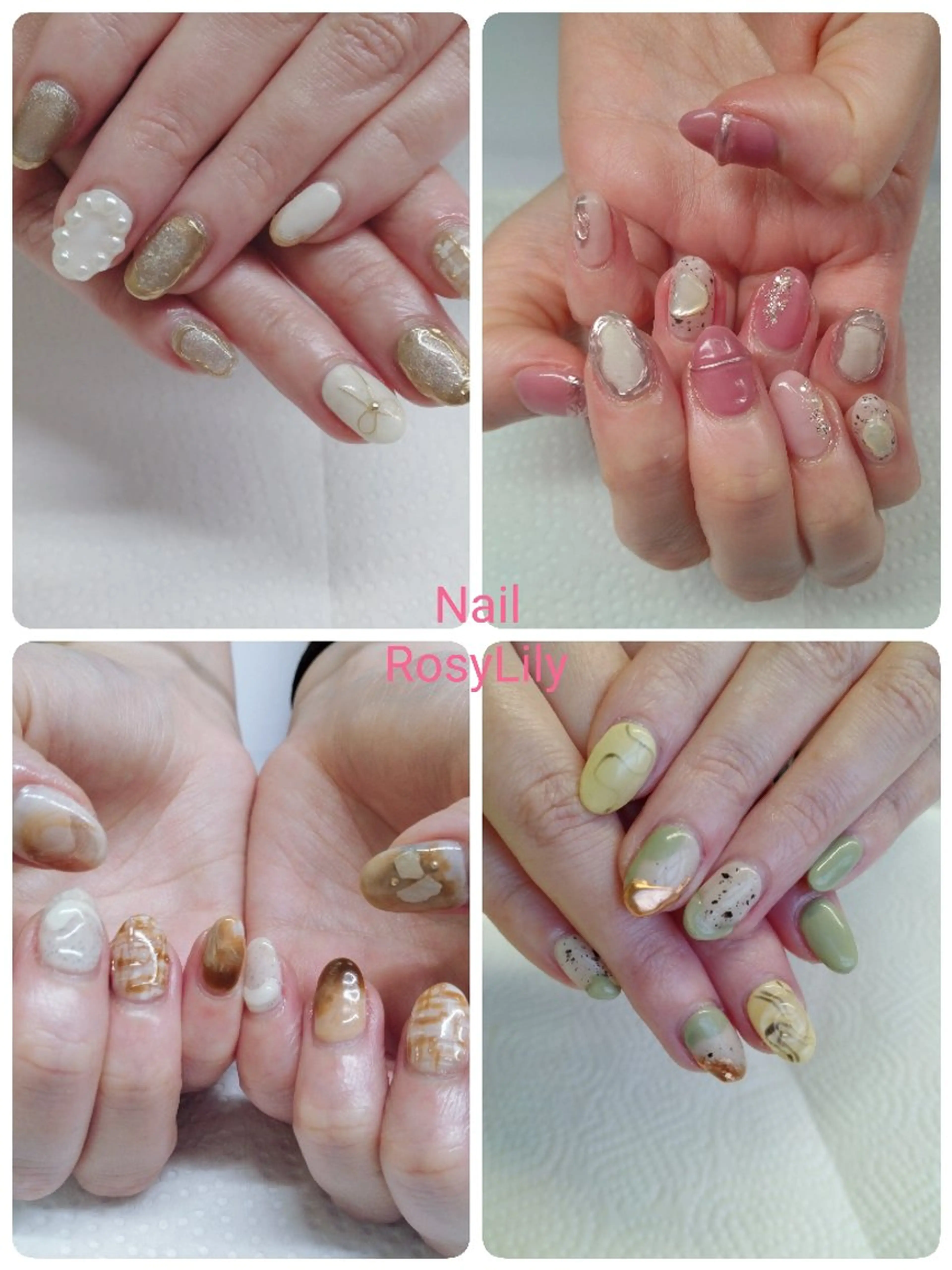 ネイル ミラーネイル 持ち込み ハンドネイル ハンドケア プライベートサロン RosyLily所属・プライベートサロン Rosy Lilyのネイルデザイン