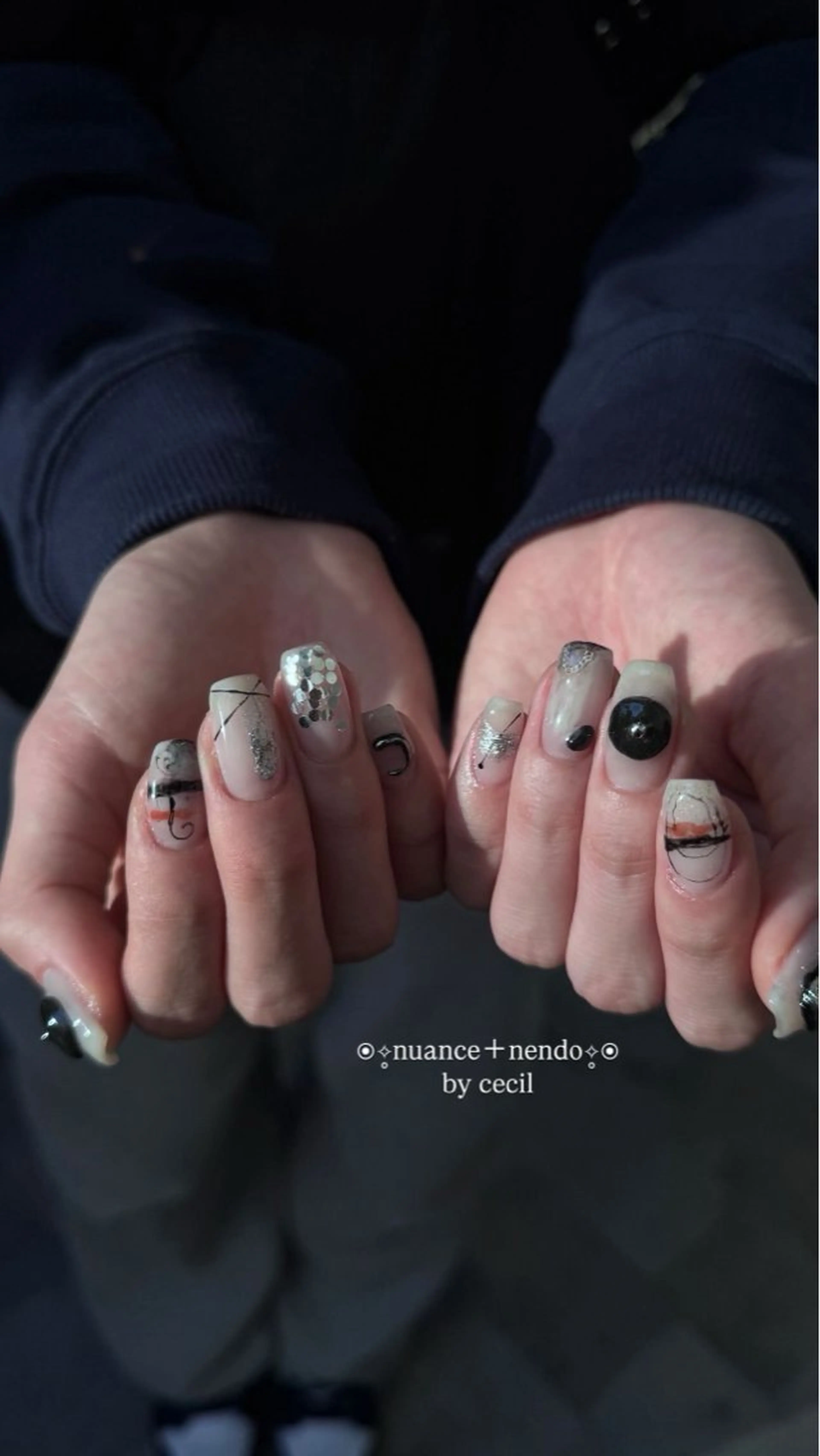 ネイル フレンチネイル 韓国ネイル マグネットネイル メンズネイル ニュアンスネイル ハンドネイル GRANDE大須 Cecil💜のネイルデザイン
