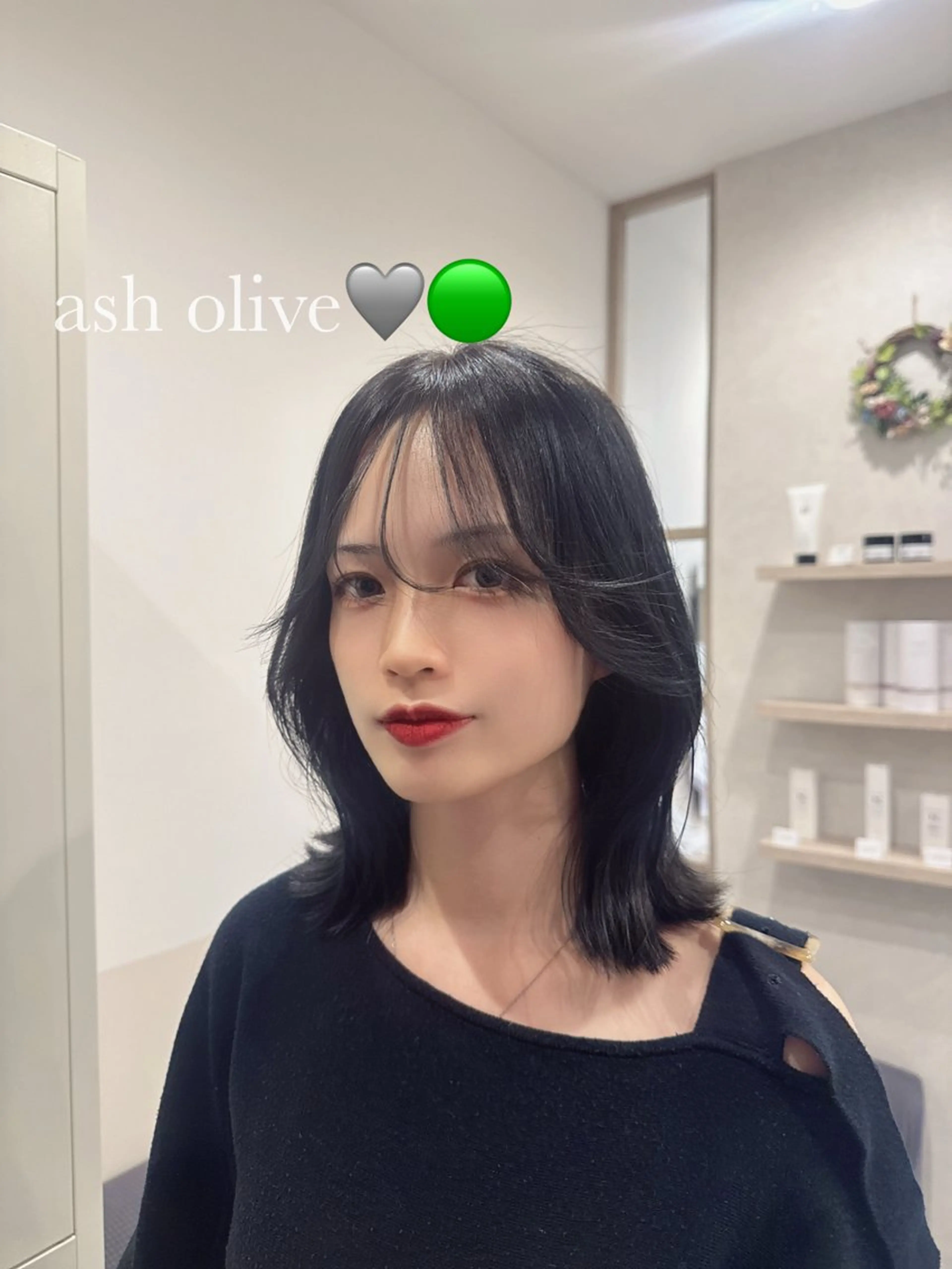 ミディアム アッシュ カット ヘアカラー Masaki/カラー /顔周りカットのヘアスタイル