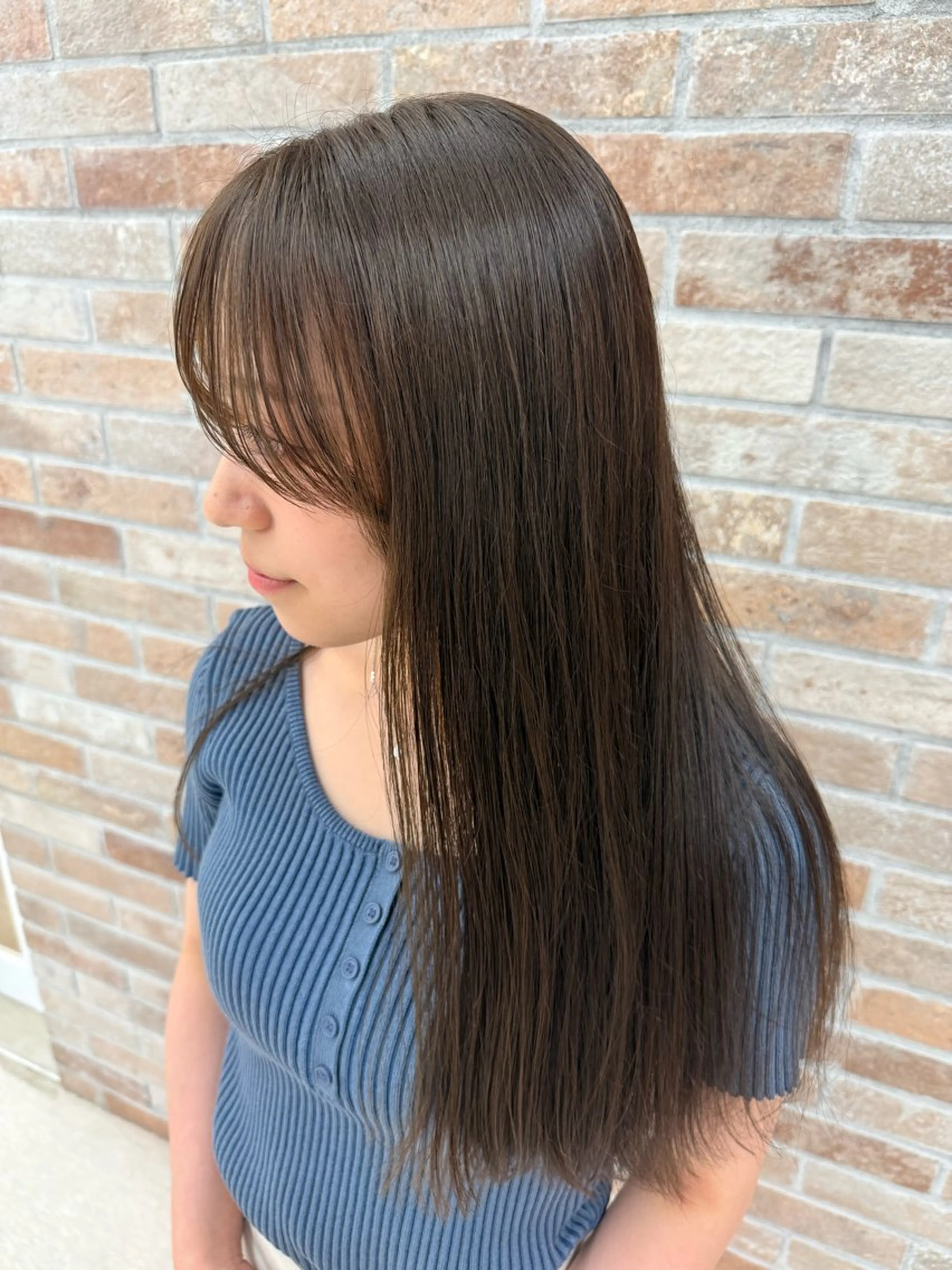 ロング カラー ブラウンカラー 透明感カラー イルミナカラー ロング 似合わせショート 鈴木豊のヘアスタイル