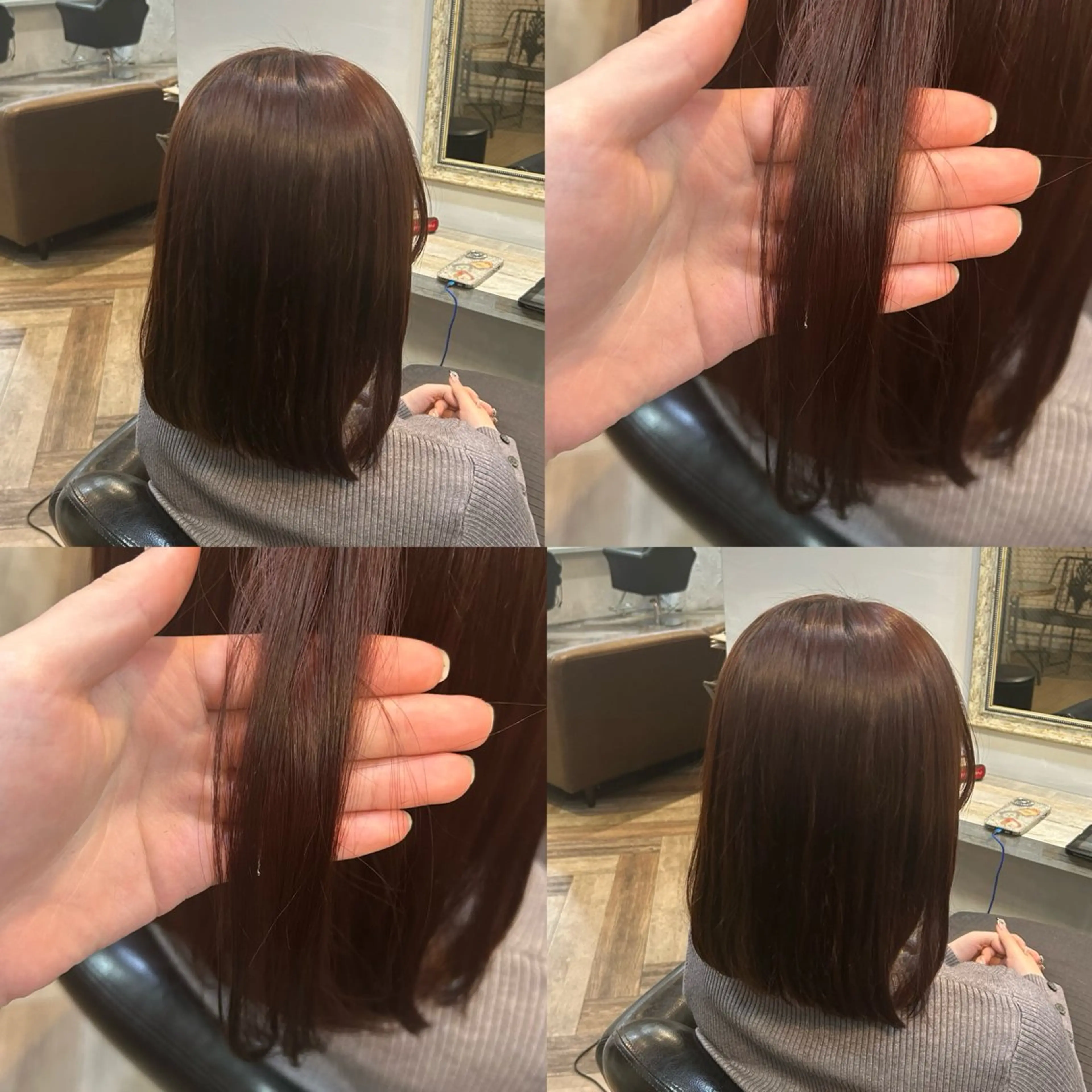 カラー レッドカラー ボブ HONAMI .のヘアスタイル