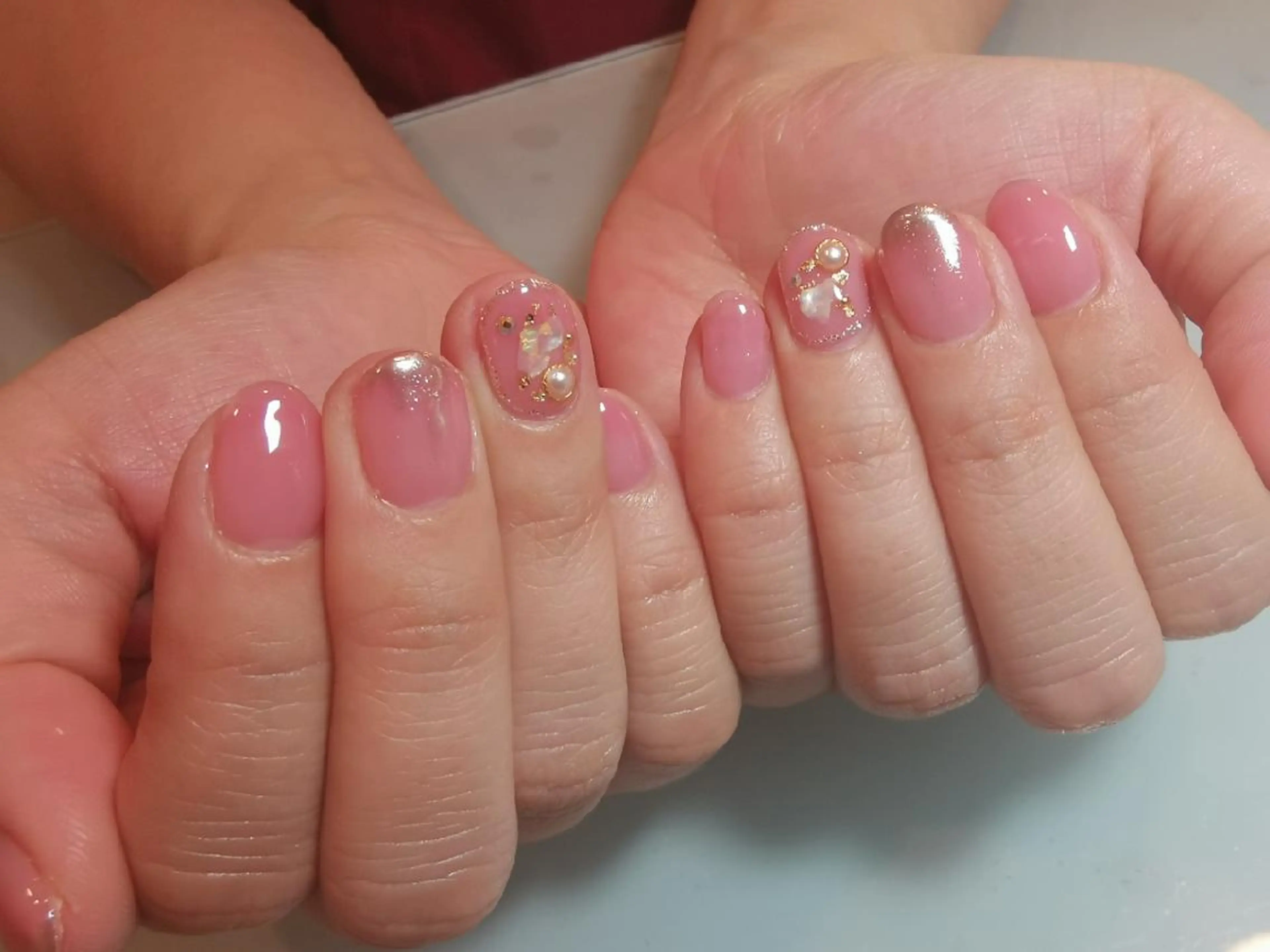 ネイル カラー 透明感カラー ミラーネイル 人気エリア💖完全個室【ルリエ】所属・ネイルサロン Lelienルリエのネイルデザイン