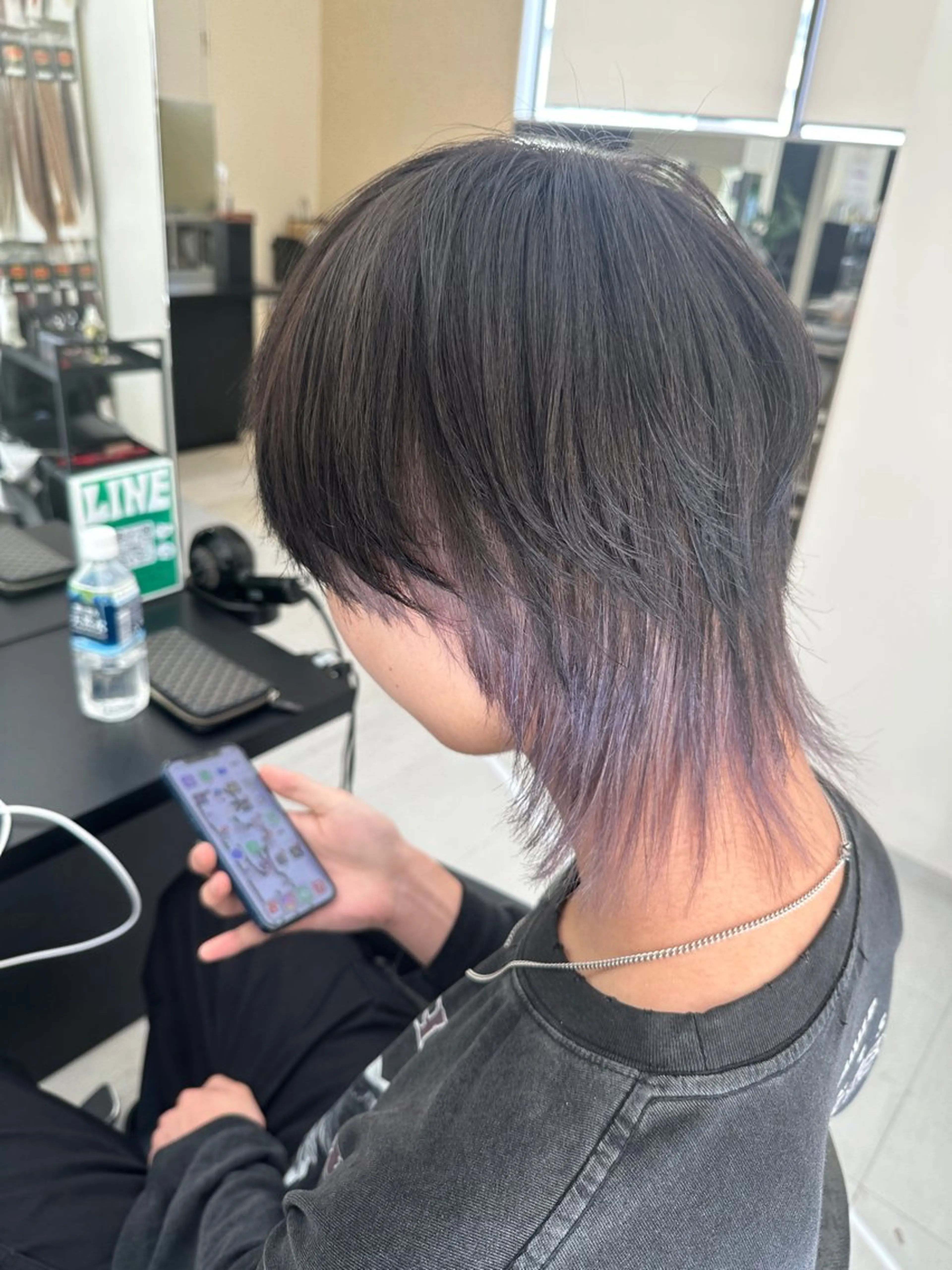 ショート メンズ パープルカラー カット トリートメント 杉木 勝太のヘアスタイル