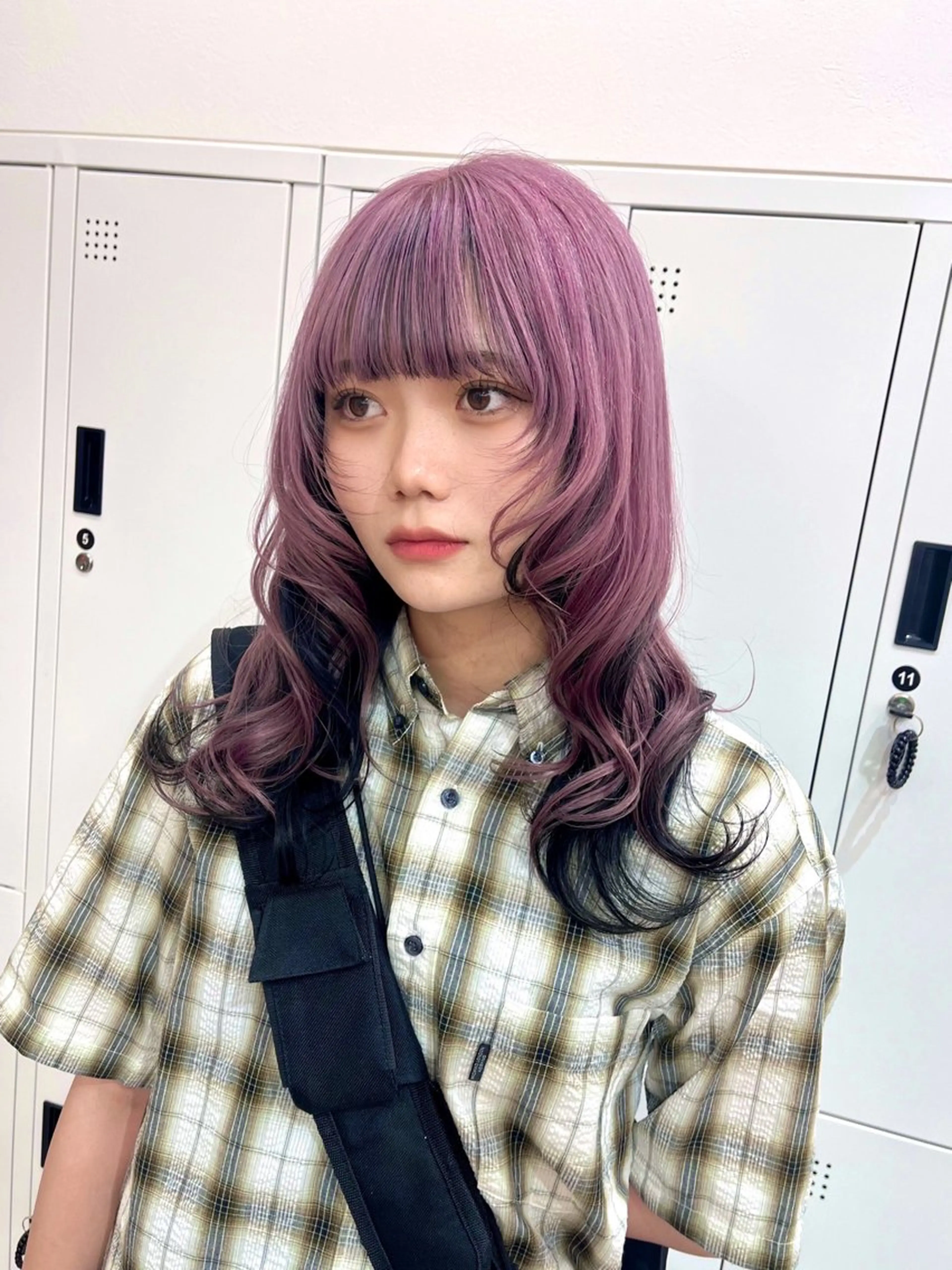 セミロング カラー パーマ ヘアアレンジ メンズ キッズ ヘアカラー トリートメント ✨艶ハイトーン/ 💗モモ໒꒱のヘアスタイル