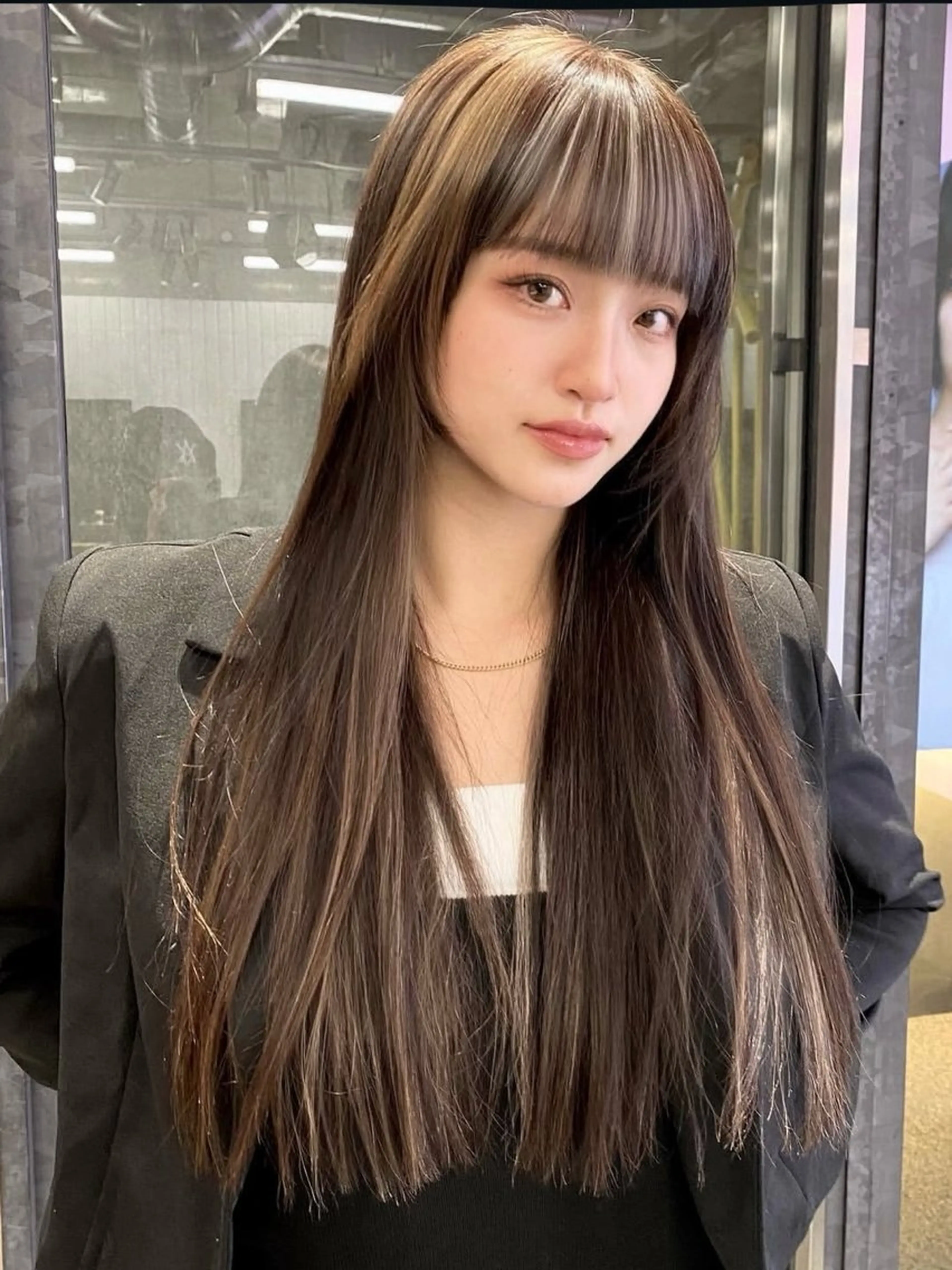 ロング カラー ハイライトカラー ハイライト カット ヘアカラー トリートメント ヘアセット 盛れるカットカラー DEAN豊橋店のヘアスタイル