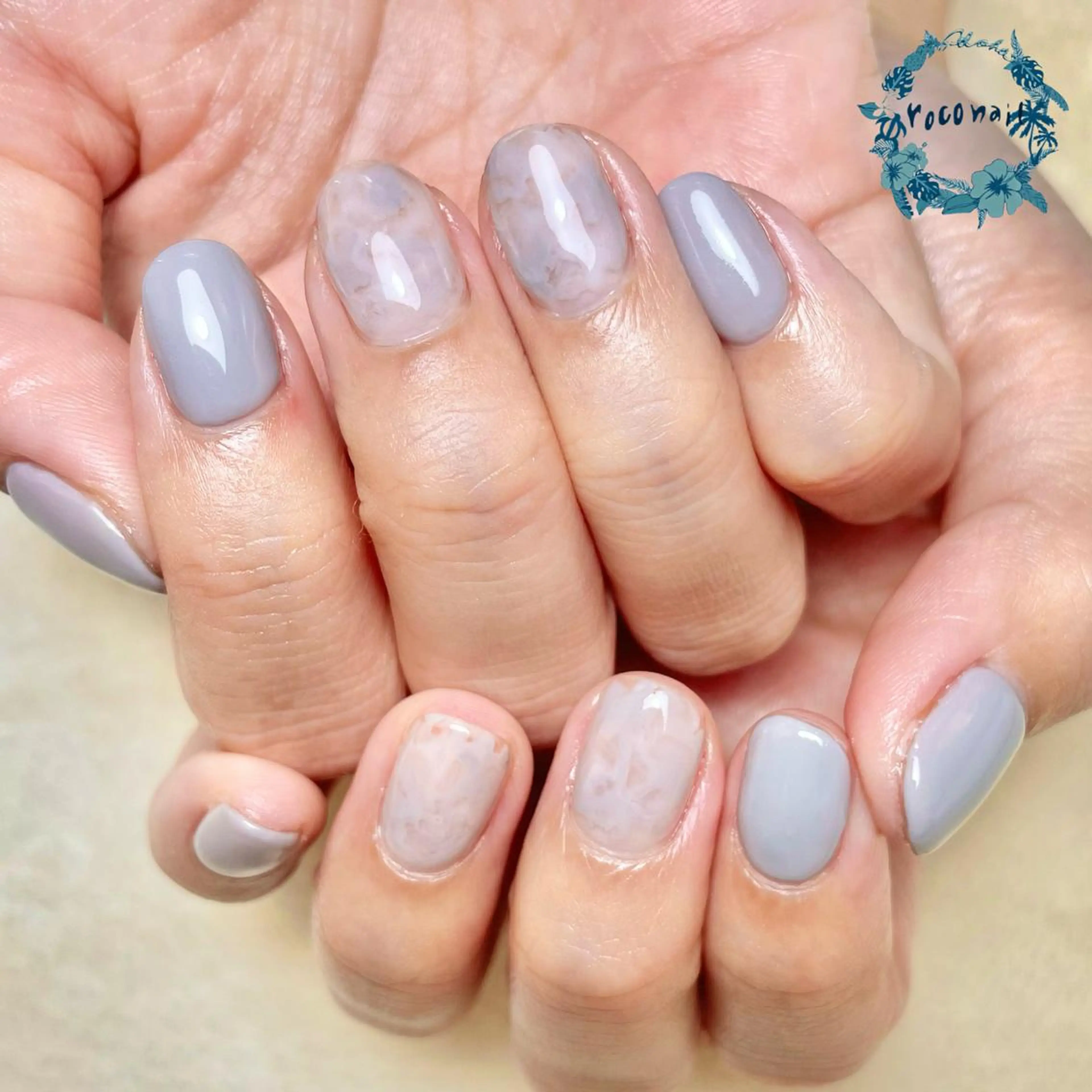 ネイル 大理石ネイル(マーブル) ハンドネイル roconail ヒロコのネイルデザイン